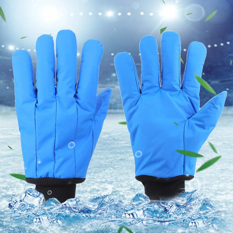 Guantes Criogénicos de Protección contra Nitrógeno Líquido y Hielo Seco, Guantes Impermeables y Transpirables para Bajas Temperaturas, Equipo de Seguridad para Laboratorio e Industria, Azul