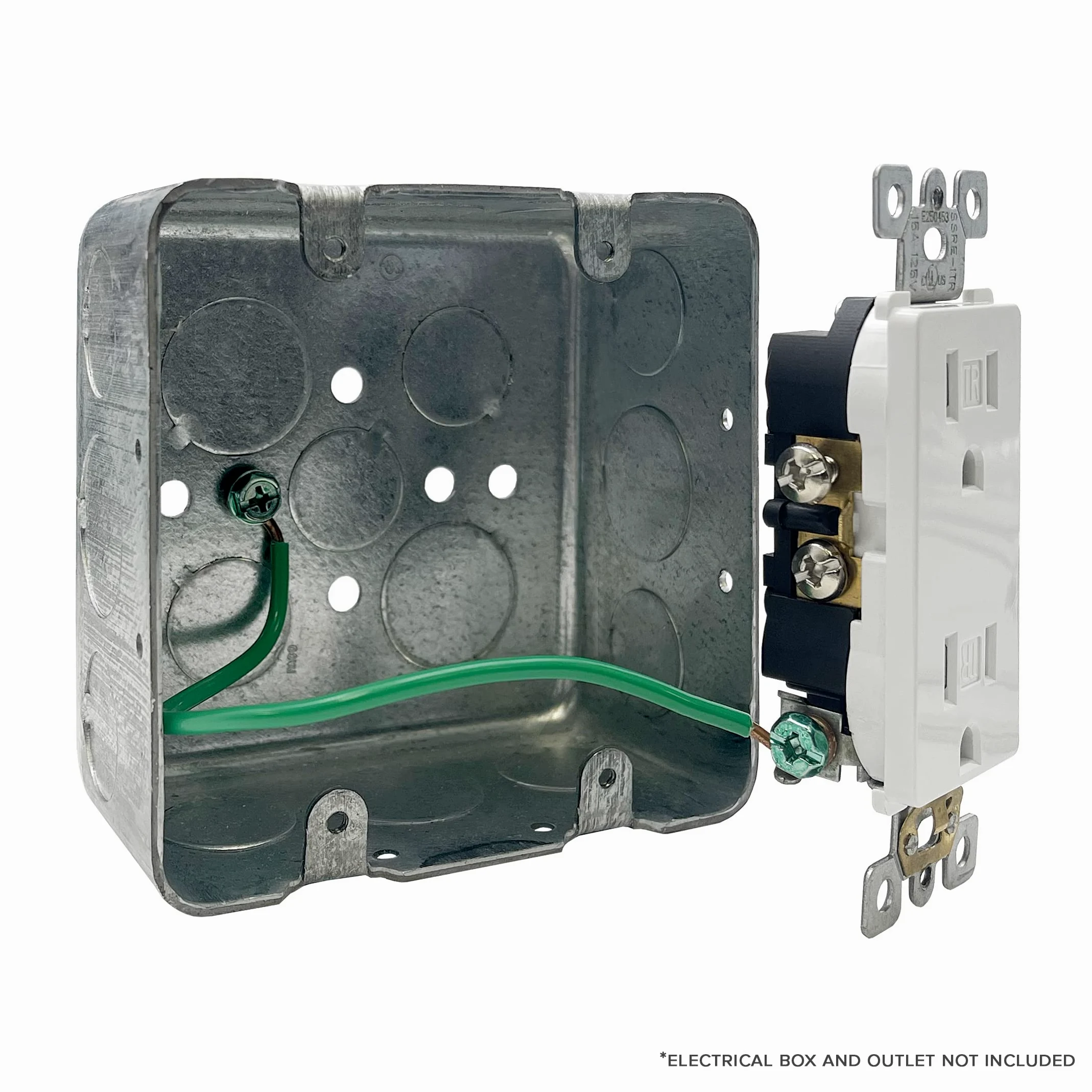 Maxxima 8 pulgadas. 12 AWG 1 cable sólido pelado a tierra coletas con tornillos, verde (paquete de 100)