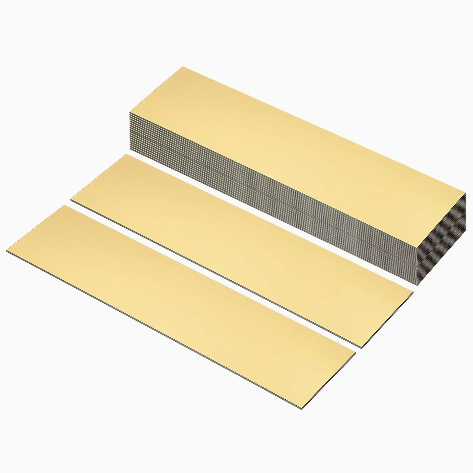 PATIKIL Placas de Nombre en Blanco de 10"x2", 20Pcs Placas de Nombre Personalizadas Grabadas en Forma de Rectángulo para Placas de Nombre Personalizadas en Puerta de Oficina, Dorado, Negro
