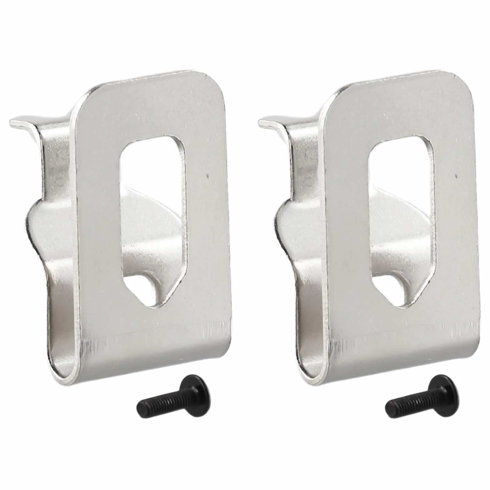 Paquete de 2 ganchos de clip de cinturón de acero plateado compatibles con taladro DeWalt de 18 V 20 V DCD785C2 DCD780C2 modelos de llave de repuesto N268241 N169778 de 45 x 28 mm con tornillos