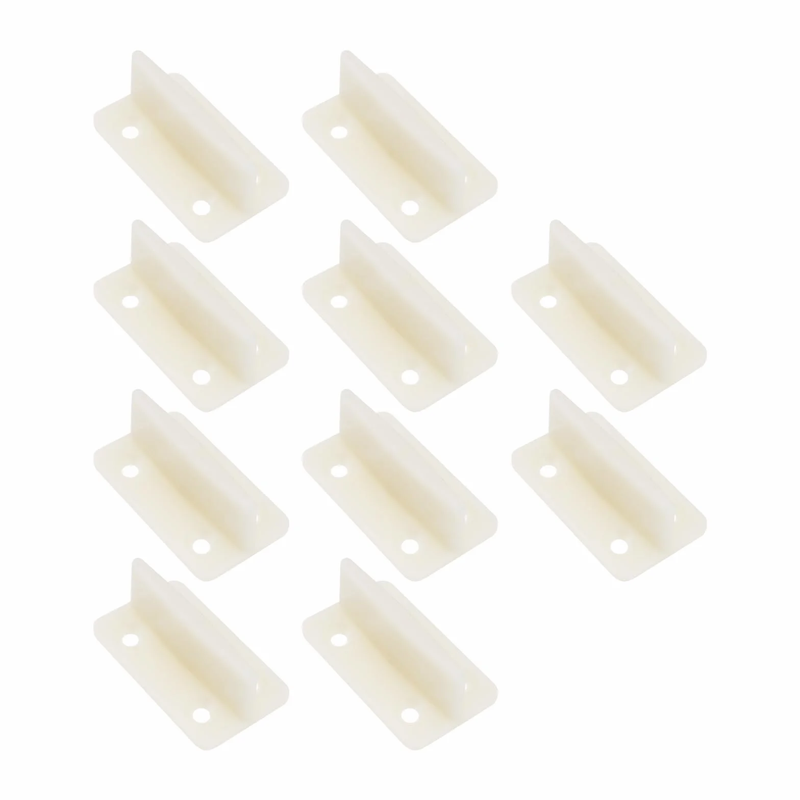 The Lord of the Tools 10 Piezas de Guía de Piso de Puerta de Plástico Herrajes para Puerta Corrediza de Madera Guía Inferior Adecuada para Puerta Corrediza de Madera Blanco Lechoso 44x26x17mm