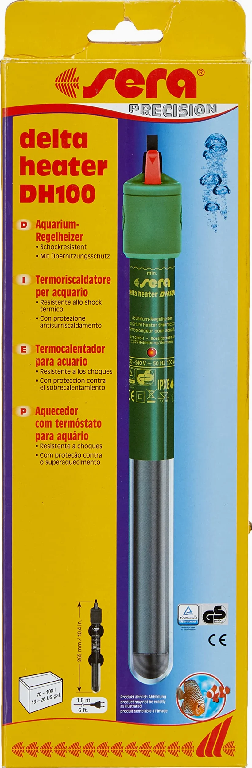 sera Delta Heater - Termocalentador Resistente a los Golpes, con diseño Especialmente Delgado y con protección contra el sobrecalentamiento