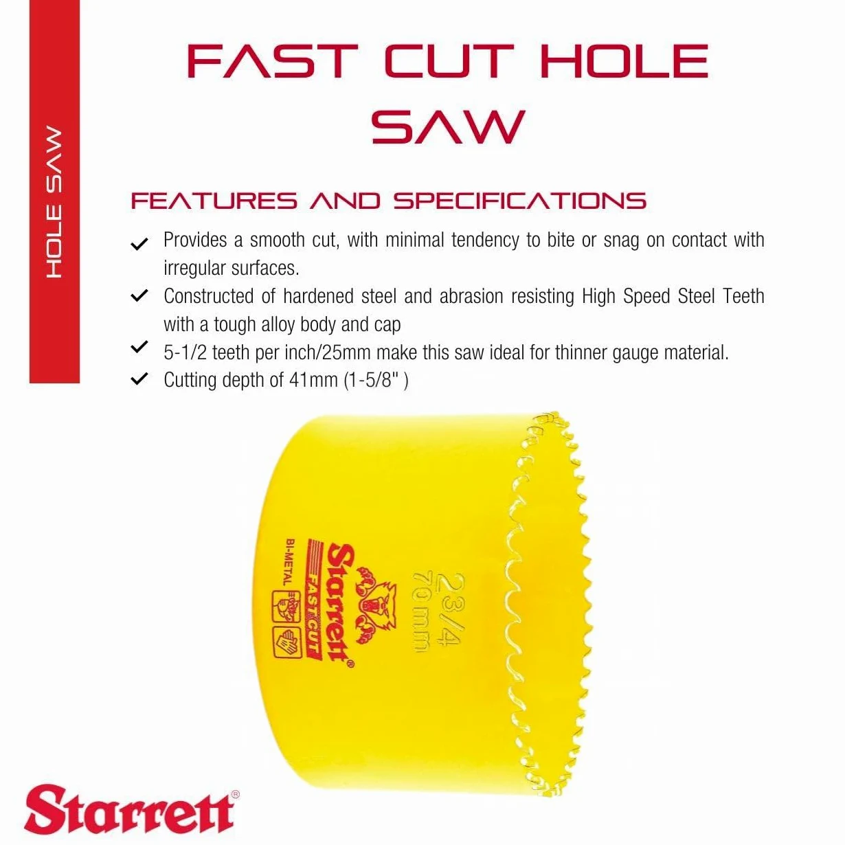 CORONA PERF.BIMETAL FAST CUT 70mm.DIAM.