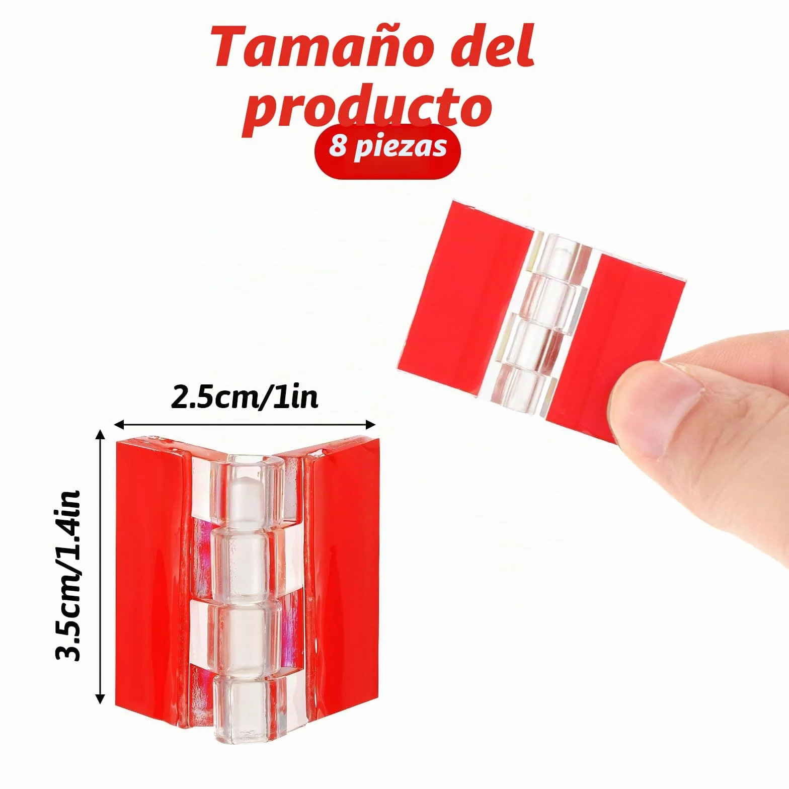 Bisagras de plástico transparente autoadhesivas, bisagra de piano continua, bisagra plegable para muebles y acuario