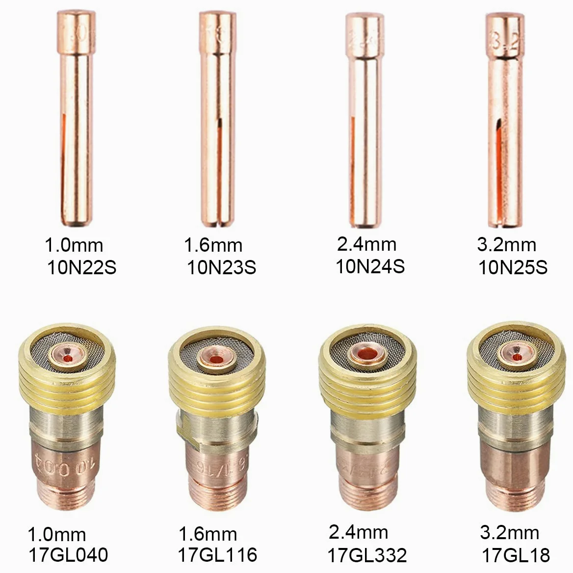 para TIG Kit de Lentes de Gas para soplete de Soldadura #10 Glass Cup Kit, para TIG Welding Torch Accessories Stubby Gas Lens para DB SR WP 17 18 26