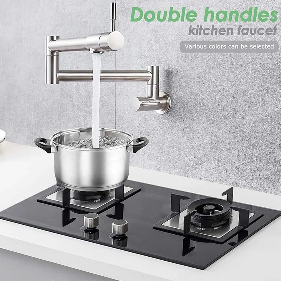 Grifo de latón montado en pared plegable para cocina
