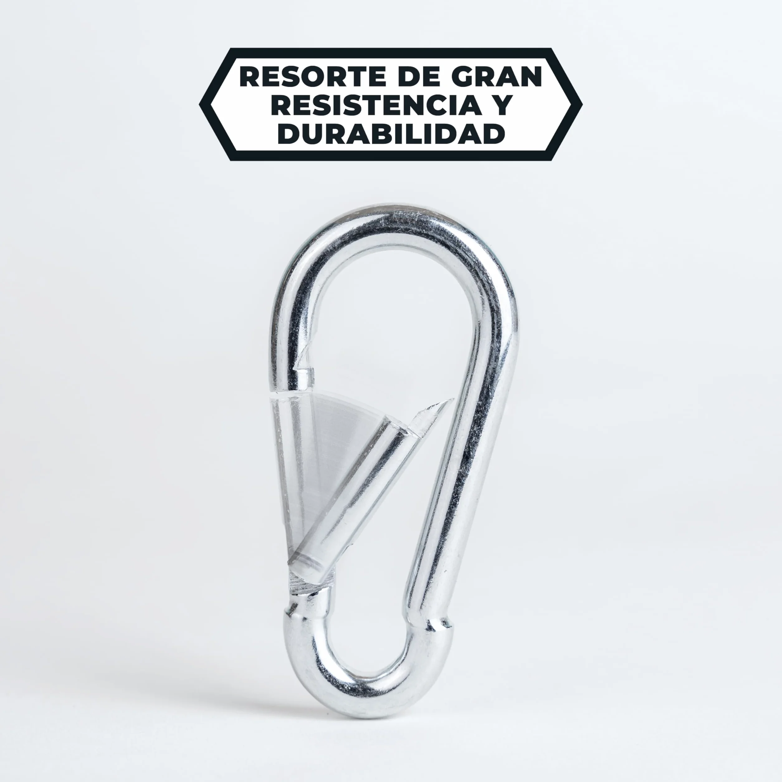 Mosquetones pequeños | 5x50 | 6x60 | 8x80 | Acero Cincado | 6, 12, 50 o 100 uds | Cierre de Resorte | Bolsa o Caja | Mosquetones rapidos