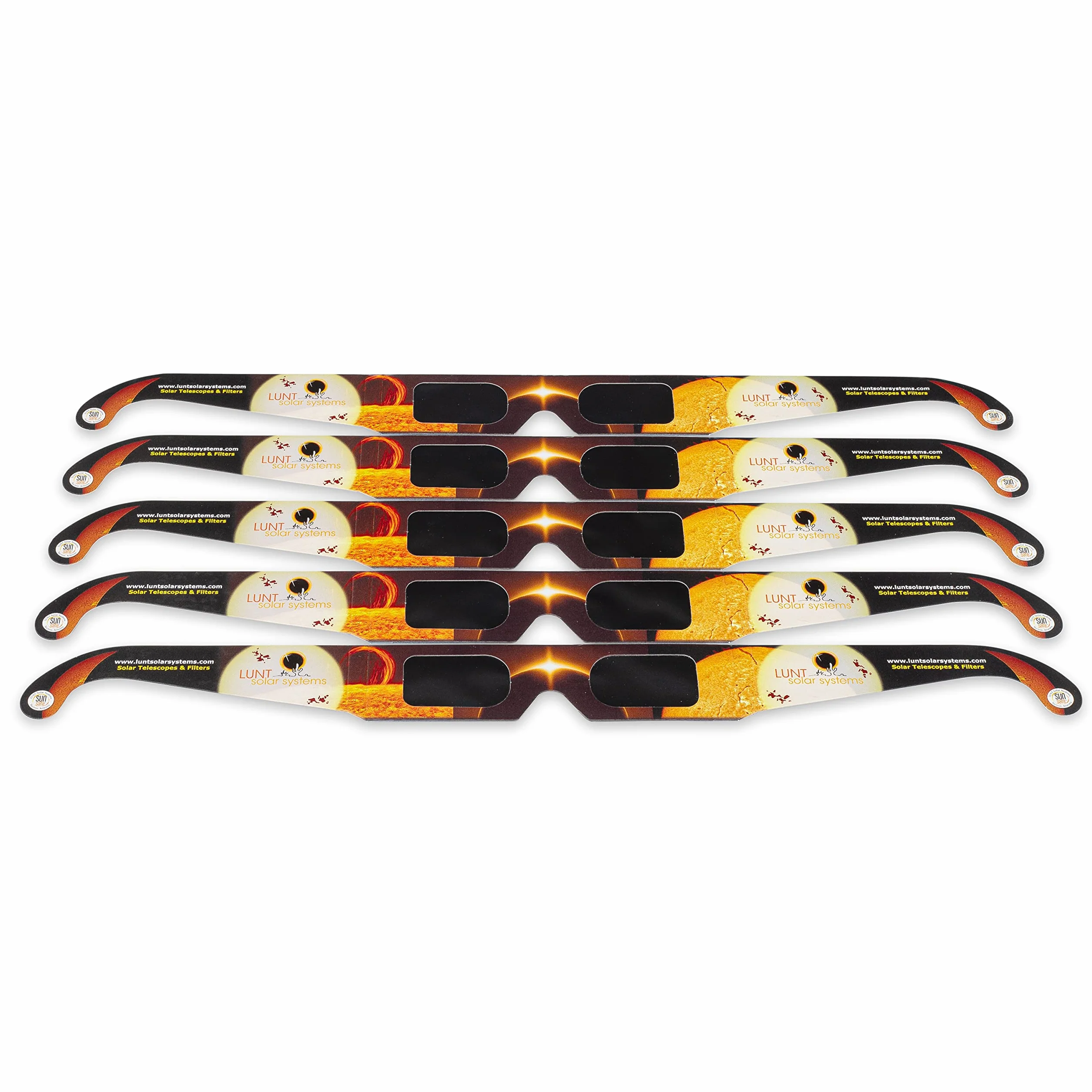 Gafas de Eclipse Solar Homologadas, Pack de 5 | EN ISO 12312-2:2015 | Para Ver el Eclipse Total de Sol | España Agosto 2026 | Filtro Solar