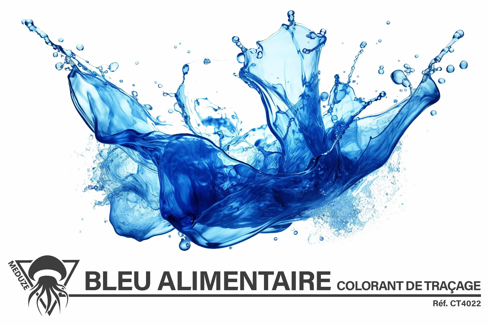 Méduze - Azul alimentario Colorante de trazado 1L - Listo para usar - Agua potable y aguas residuales - Fontanería - Diagnóstico - Obras públicas
