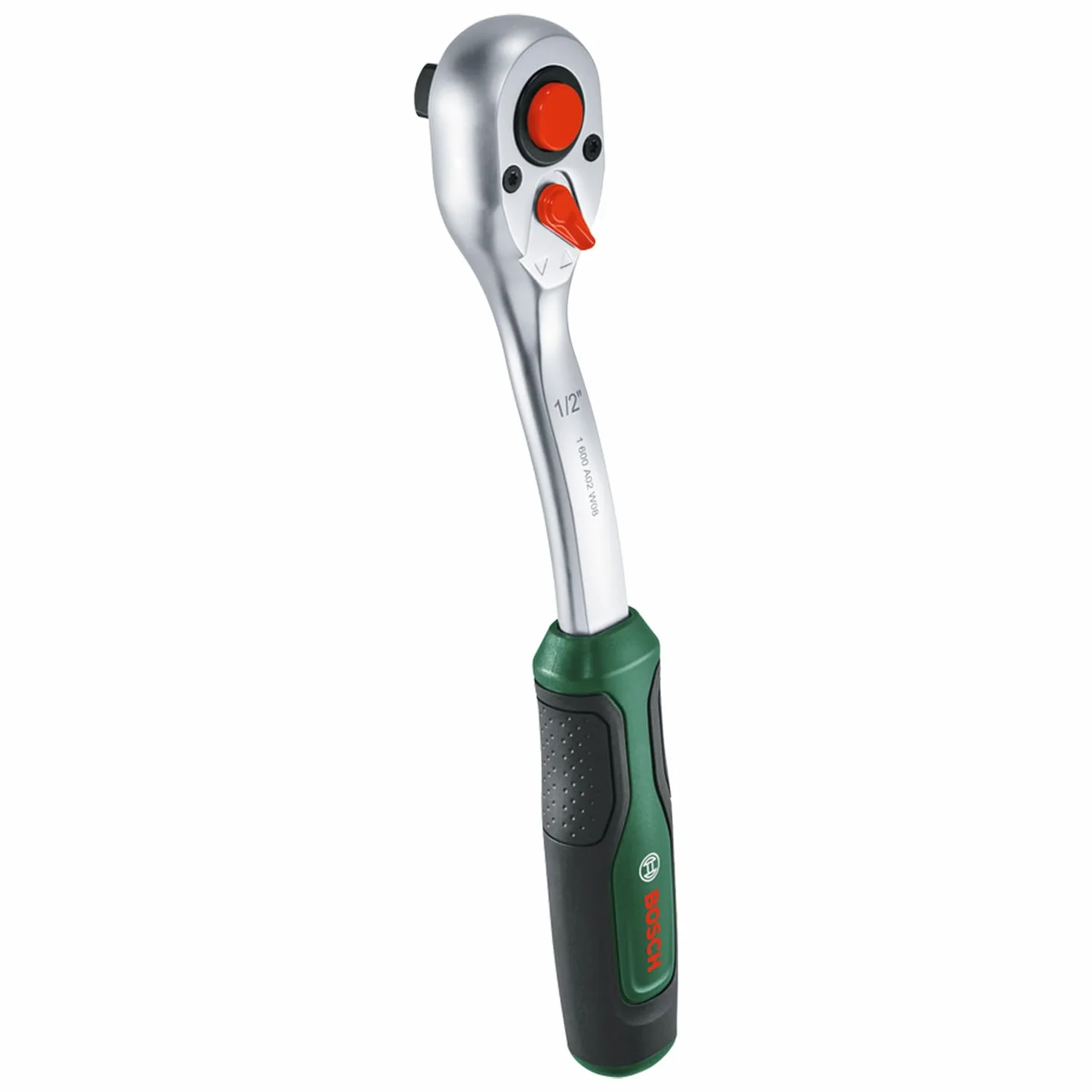 Bosch carraca con accionamiento de 1/2" (potente, para múltiples tareas de bricolaje; alto par hasta 768 Nm; botón de bloqueo, interruptor de dirección intuitiva; cuello curvado; mango ergonómico)