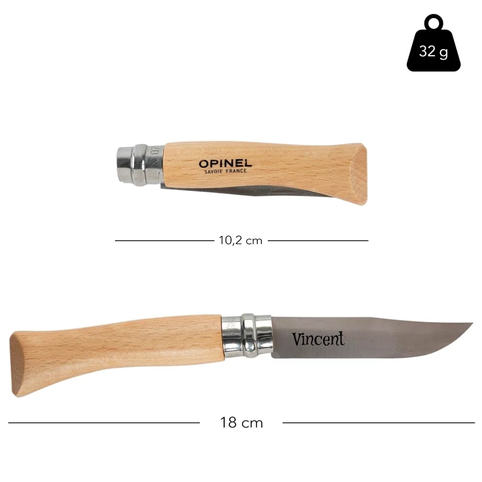 Ocadeau Cuchillo plegable personalizado para hombre - Texto grabado en la hoja - Idea de regalo para cumpleaños, Navidad, Día del Padre, Abuelo - Cuchillo francés icónico personalizado