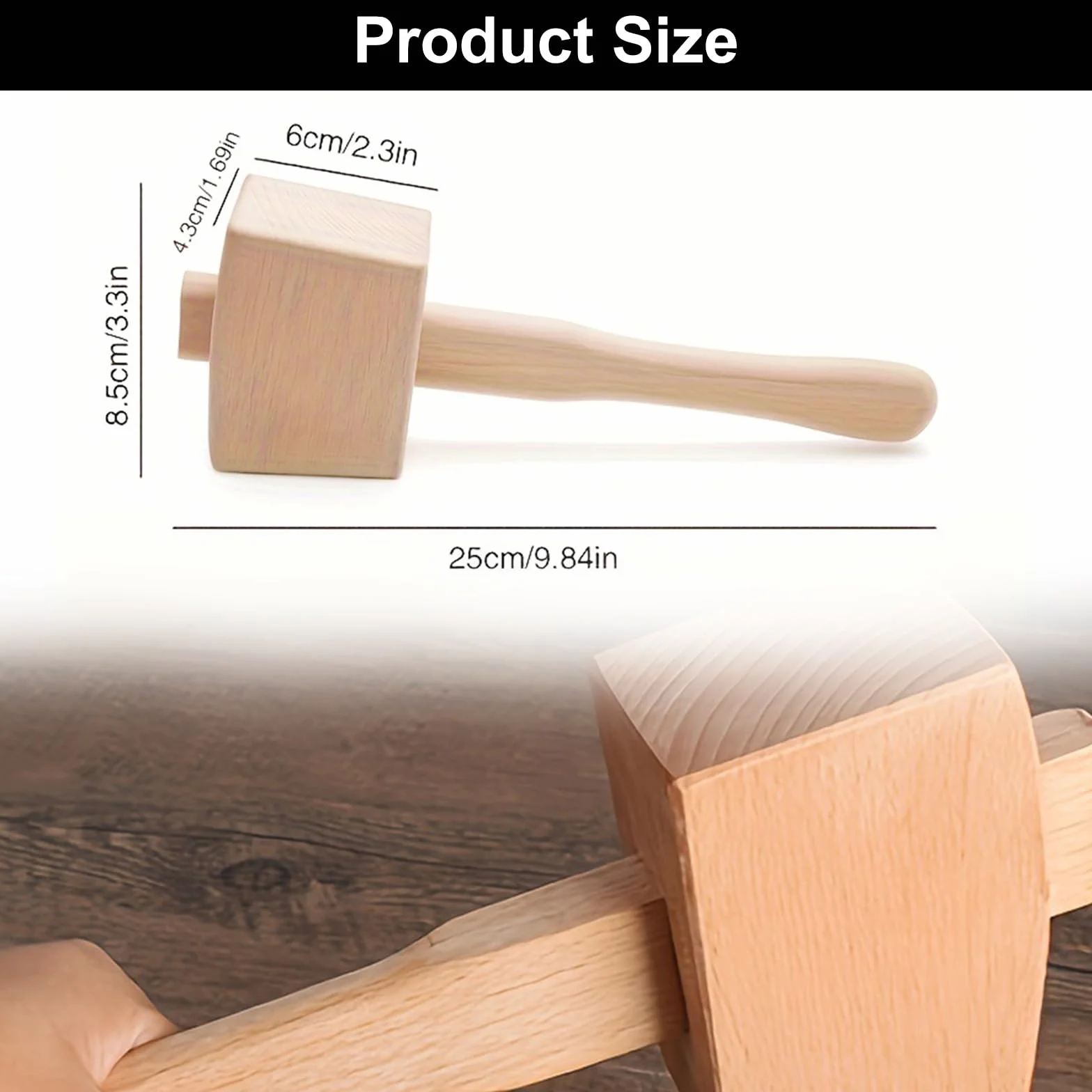 Martillo de Madera, Mazo de Madera, Herramienta de Carpintería, Martillo de Carpintería, Martillo de Mazo, para Carpintería, Aficionados Al Bricolaje, para Colocar y Ensamblar Muebles de Madera