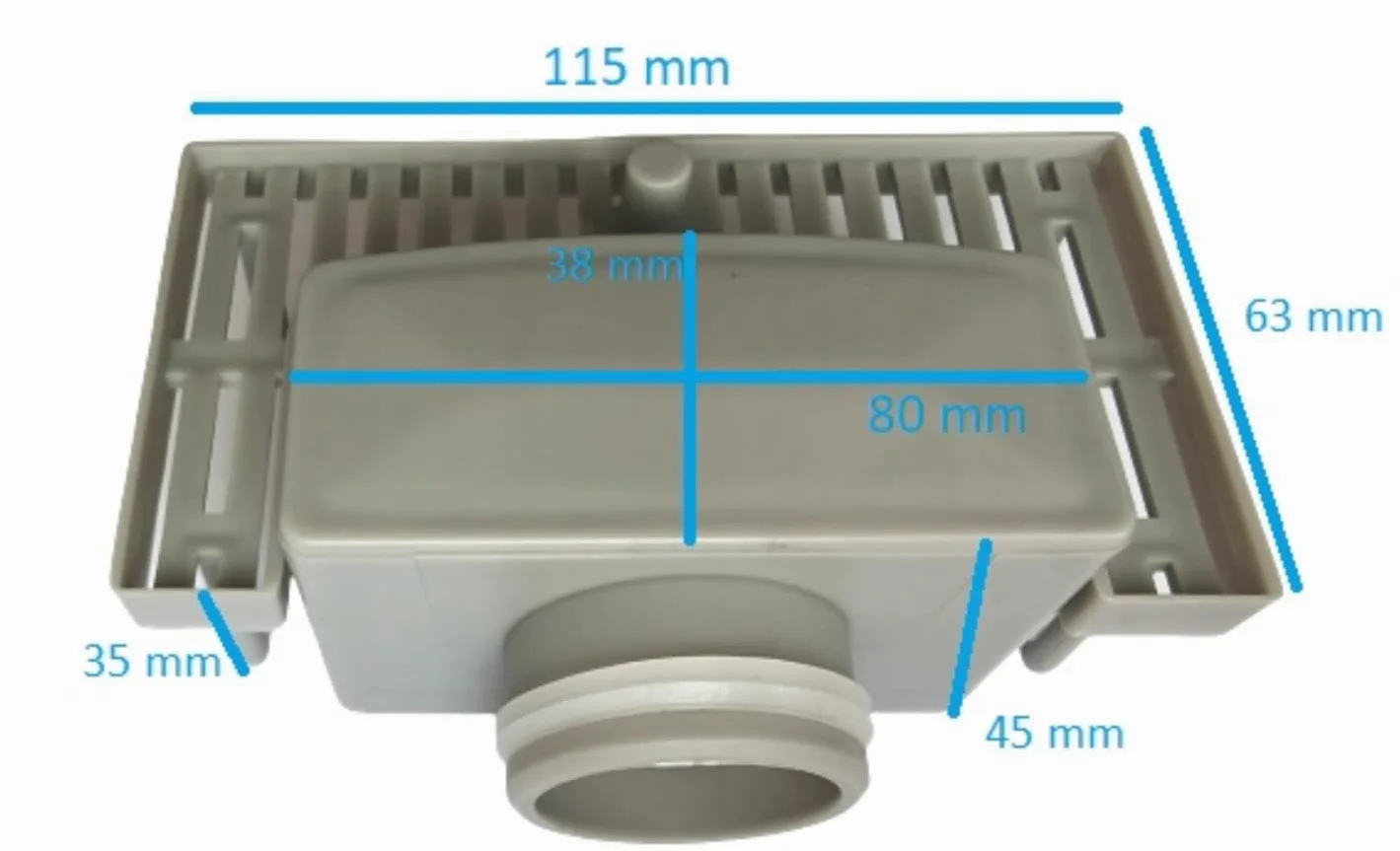 Desagüe Ducha Junta De Doble Labio Para Canal De Suelo Lineal Canal Mural Lateral Sifón NBR Para Canaleta De Ducha Con Bolas Diámetros De 36-38 mm Altura 33 mm Gris