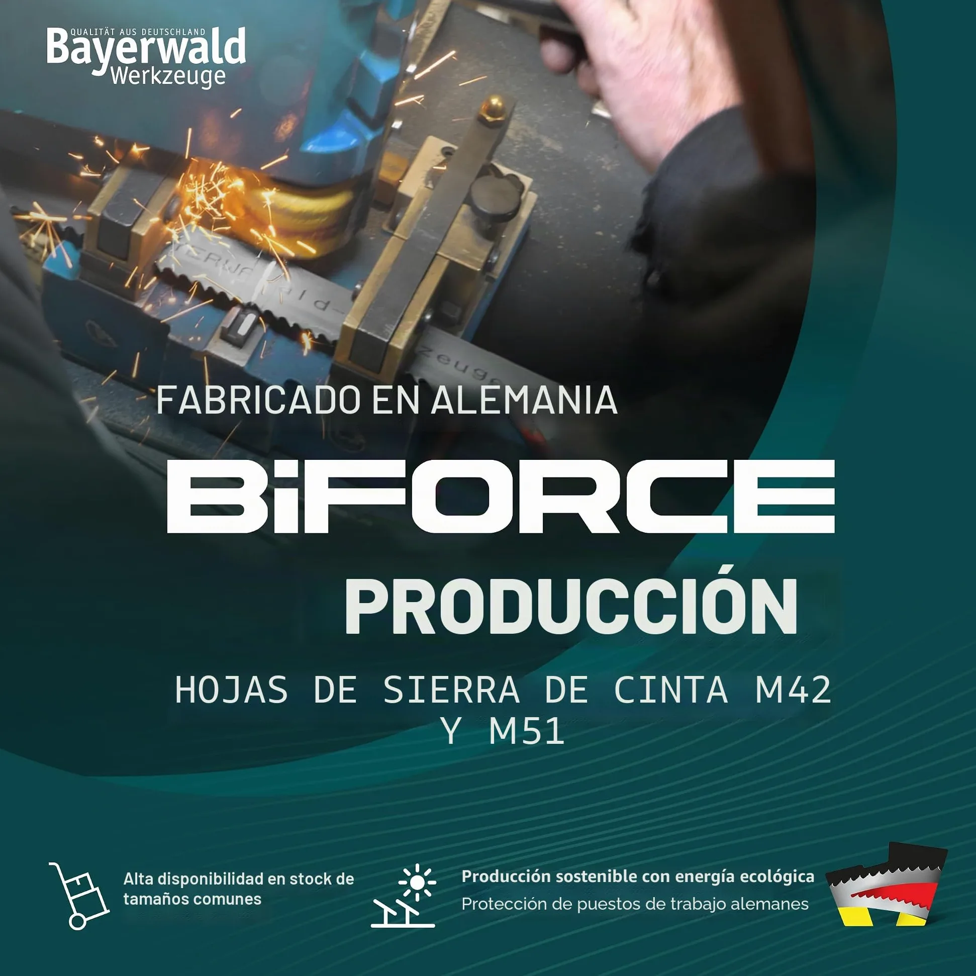 Bayerwald - Hoja de sierra de cinta para metal (1638 x 13 x 0,65 x 14 ZpZ, M42, acero y metales no ferrosos)