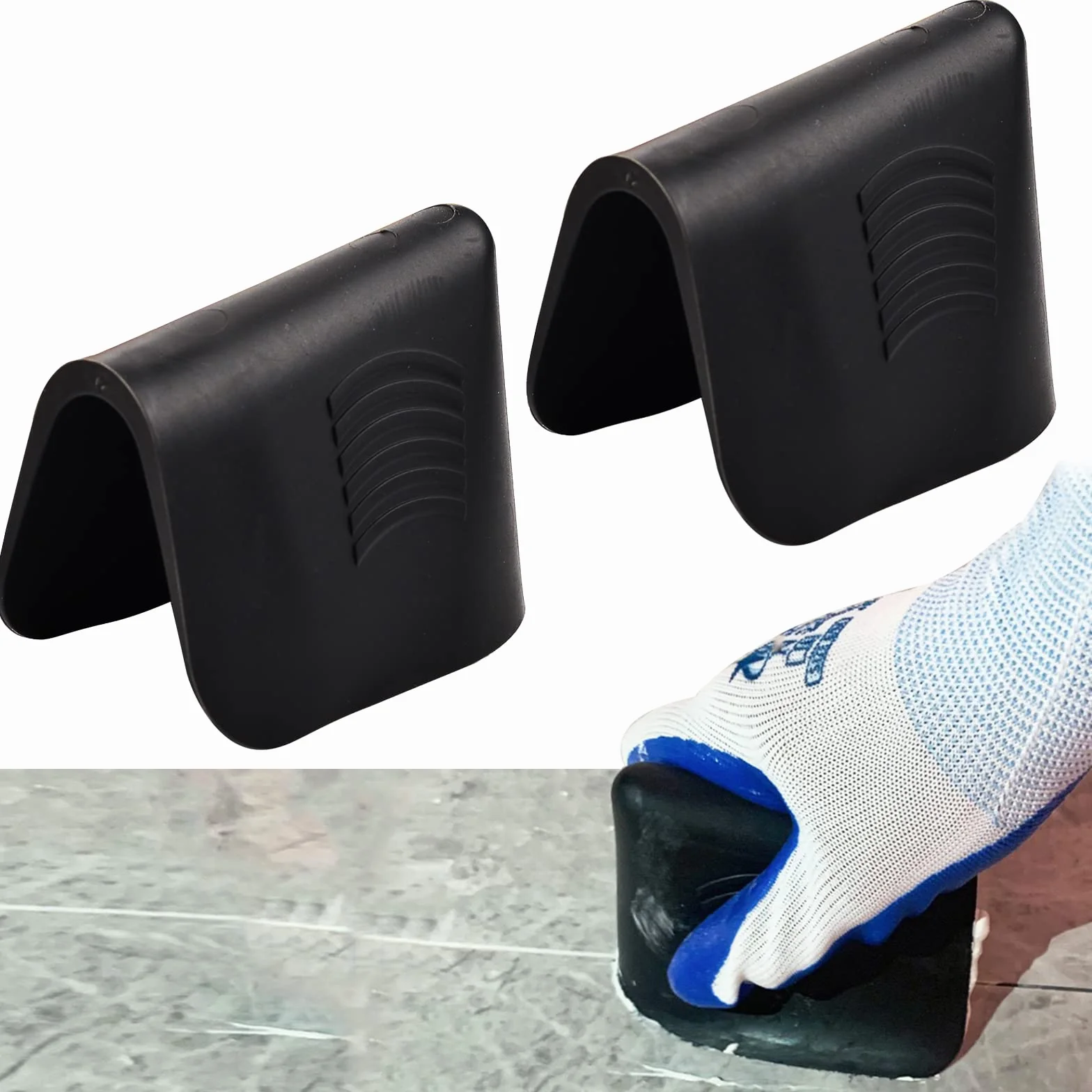 2PCS Herramientas para Sellado de Calafateo, Raspador de Lechada, Herramienta Juntas Calafateo Removedor de Calafateo para la Cocina del Cuarto de BañO (Negro)