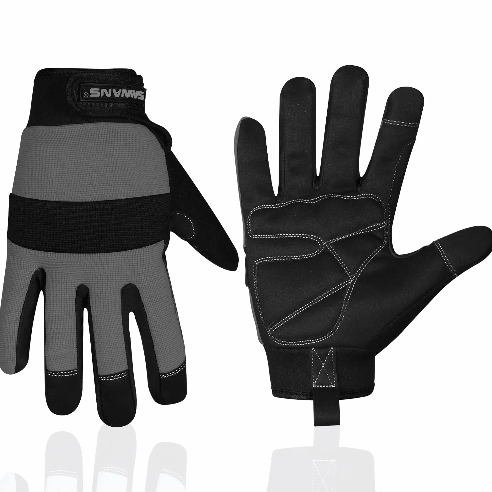 Guantes de trabajo de seguridad Guantes de trabajo de jardinería para hombre y mujer, herramienta de construcción flexible acolchada protección de palma pantalla táctil transpirable constructor multifuncional