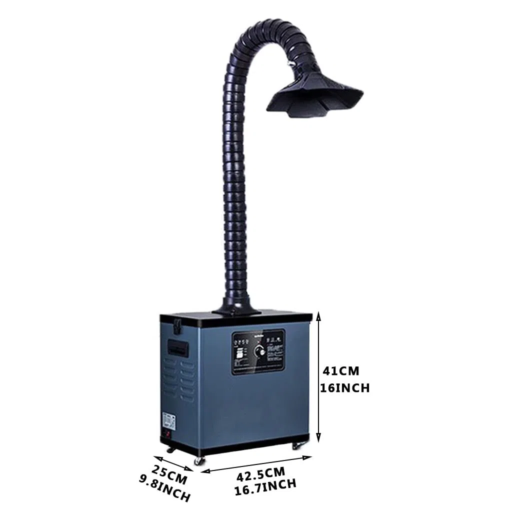 Extractor de Humos de Soldadura de 80 W Extractor de Humos de Soldadura portátil con Brazos de Soldadura Flexibles y Perilla de Mango Regulación de Velocidad Continua para soldar Estación de Trabajo