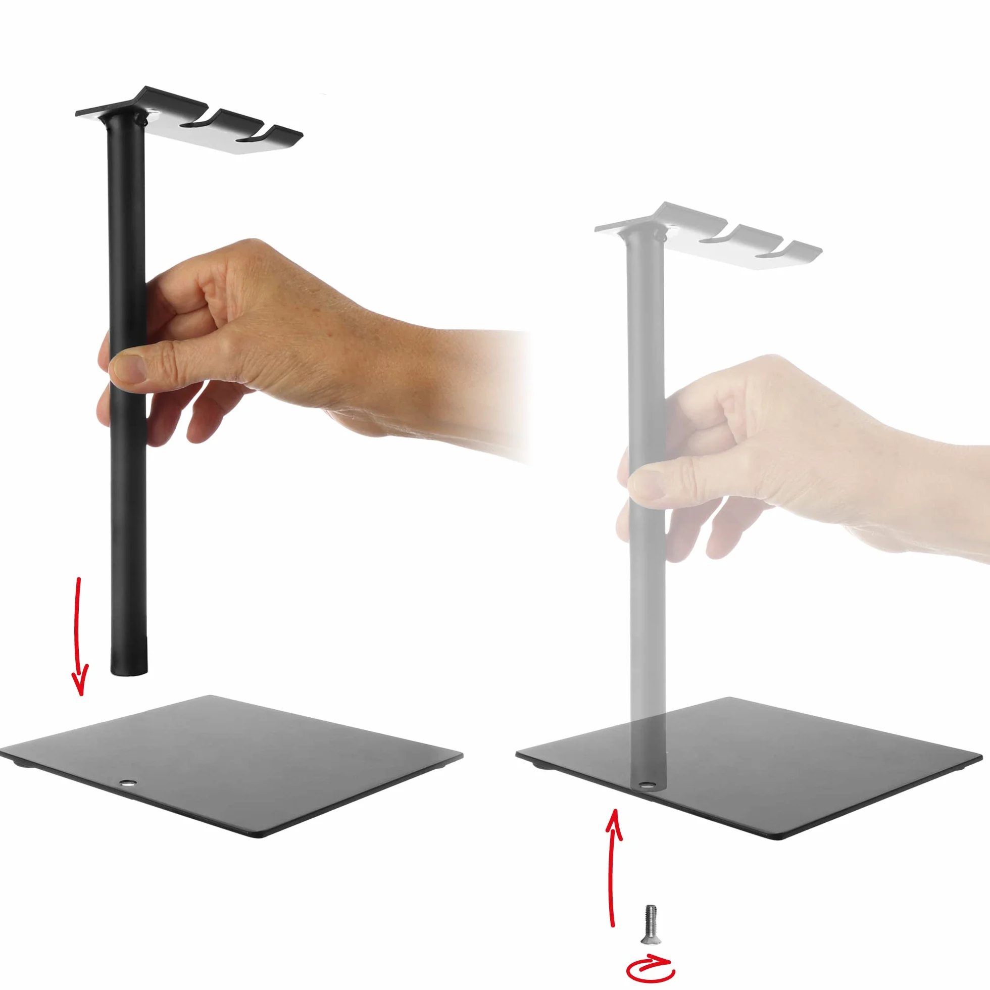 COM-FOUR® Conjunto de chimenea en negro en un tamaño compacto de metal, con pala, escoba y soporte-Ideal para estufas (003 piezas de cubiertos)