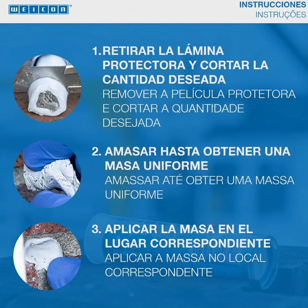 WEICON Masilla Reparadora Titanio | 115 g | De 2 Componentes | Sistema de resina epoxi resistente al desgaste y altas temperaturas