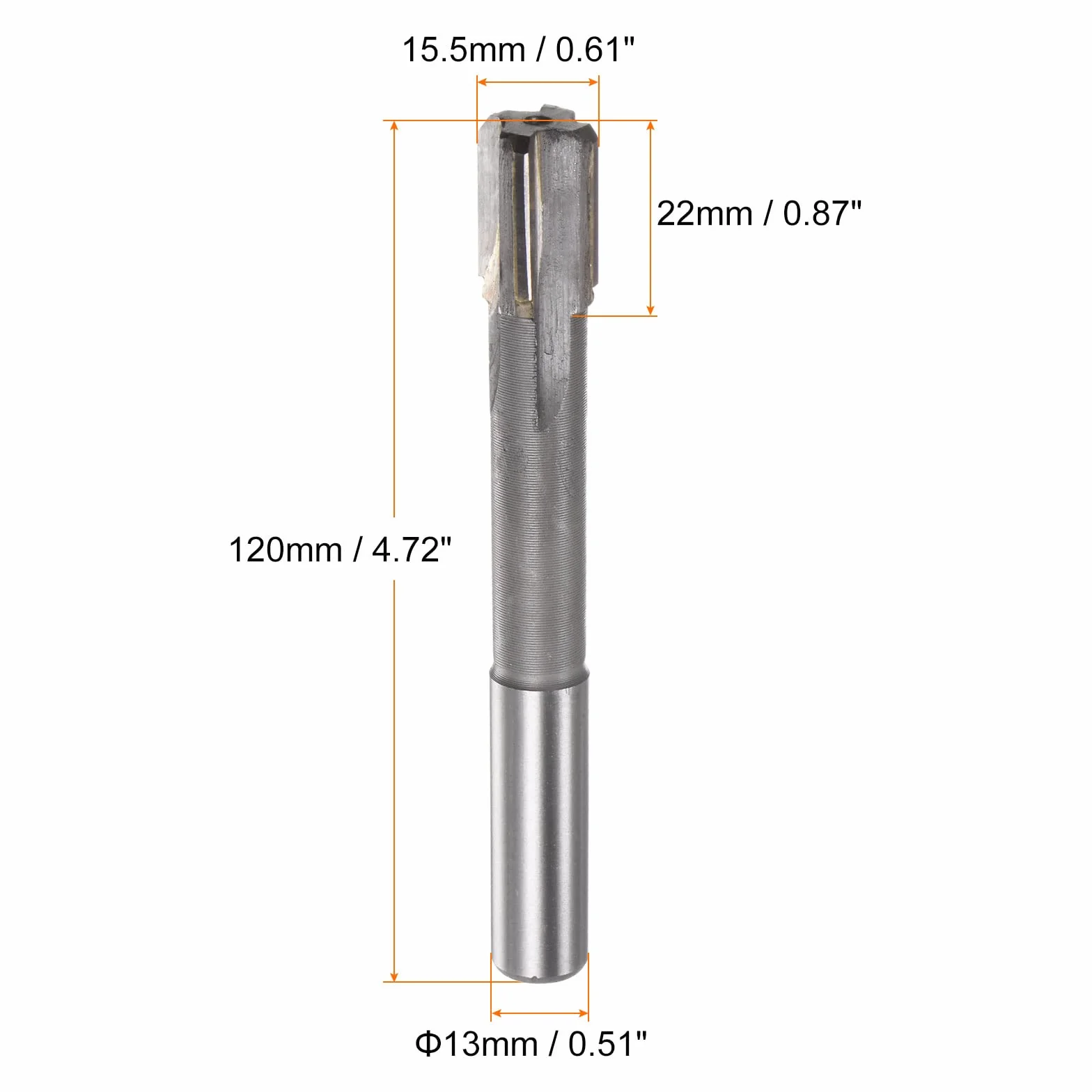 sourcing map Escariador 15,5mm H7 C1/K30 Carburo Punta Precisión Rectas Flautas Redondo Vástago Torno Fresado Cortador