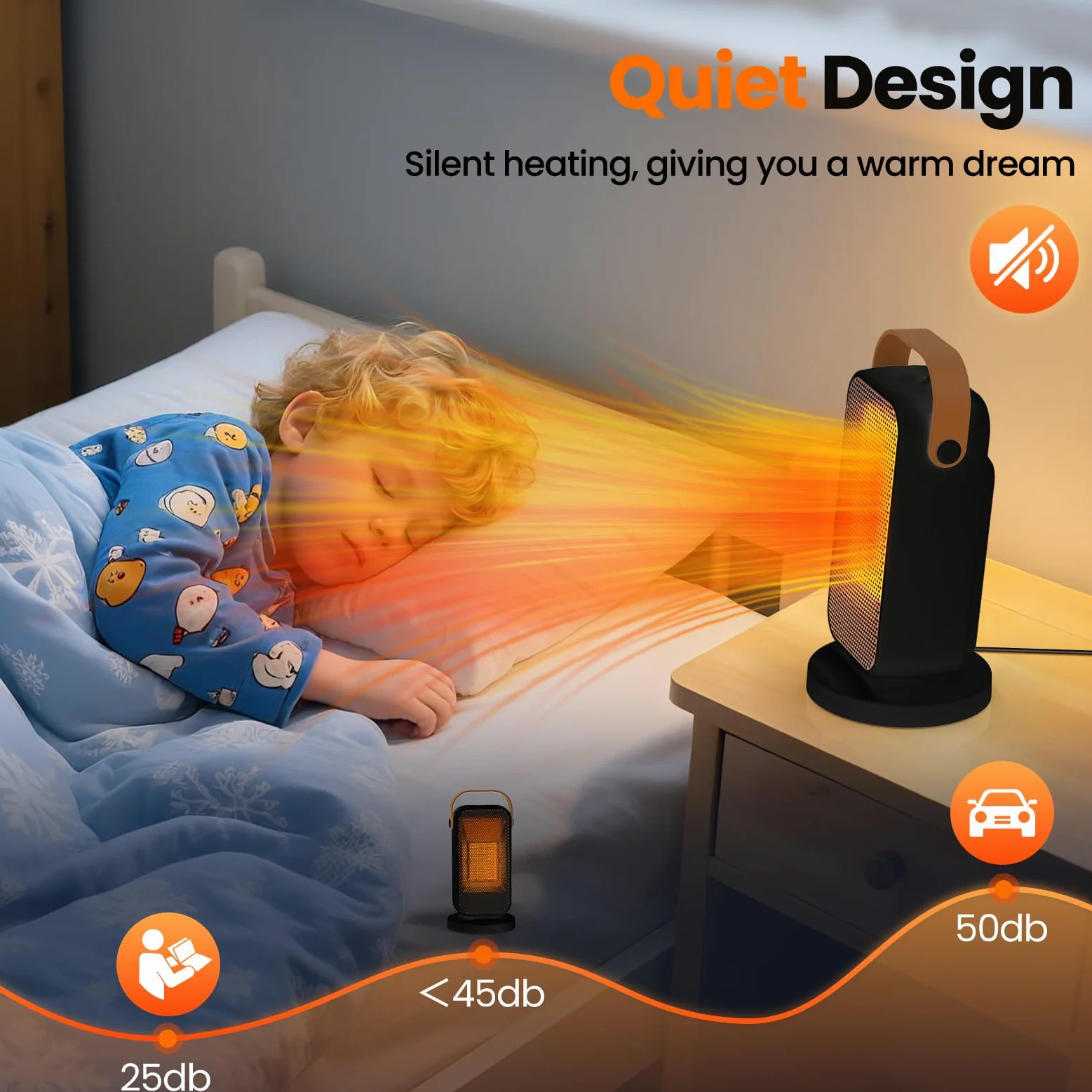 YAZEKY Calefactor Electrico Bajo Consumo, 1200W PTC Radiadores Silencioso, Calefactor de Ventilador 3 Modos, Protección de La Seguridad, Radiador Portatil para Baño Oficina y Dormitorio 20 m²