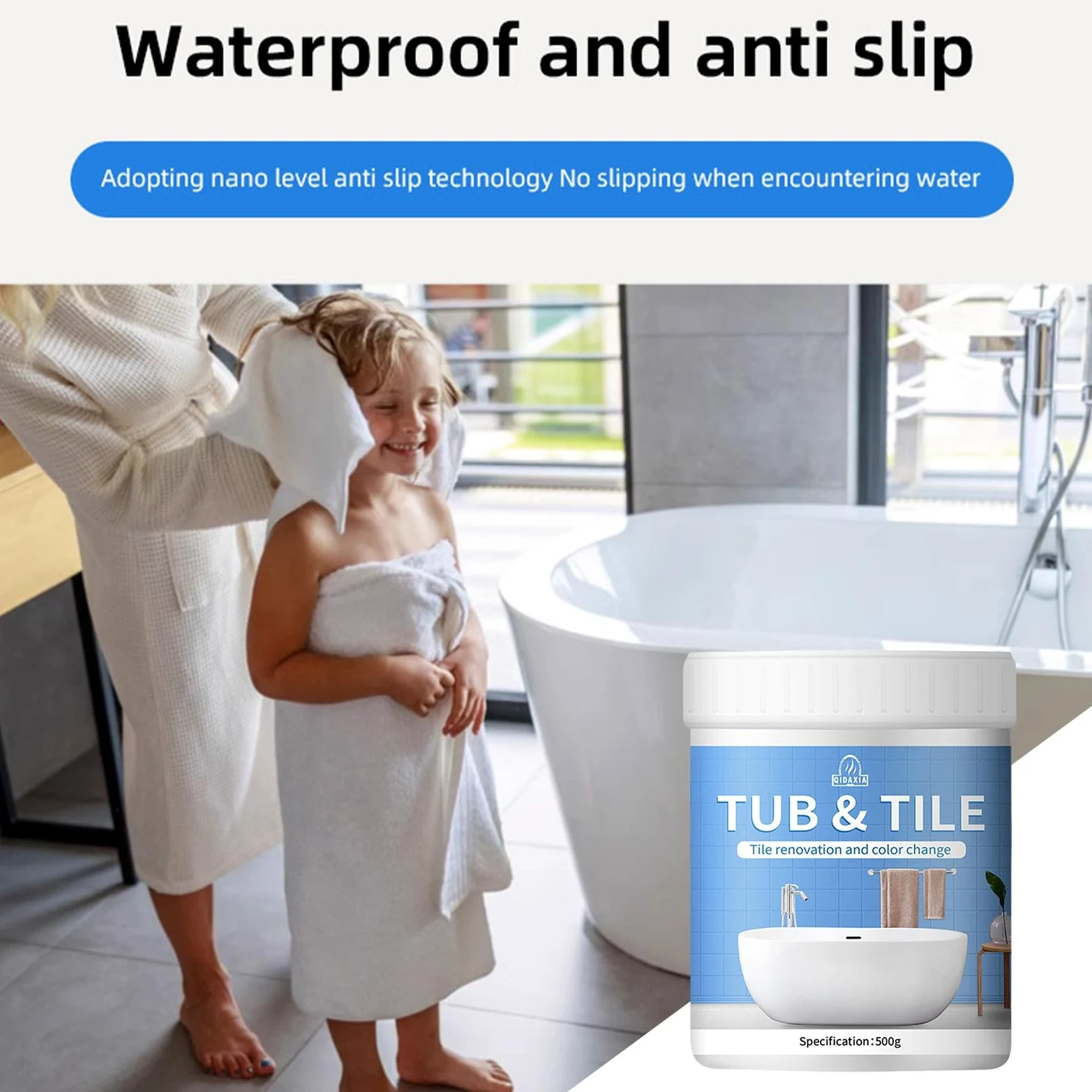 Bathroom Tile Paint Kit, Water Based Quick-Dry Bath Refinishing Kit, Bathtub Cover-up Kit, Water Based Paint For BaBath Tile Refinishing Kit, Bathtub Paint Water Based For Bathtubs, Sinks, Countertops