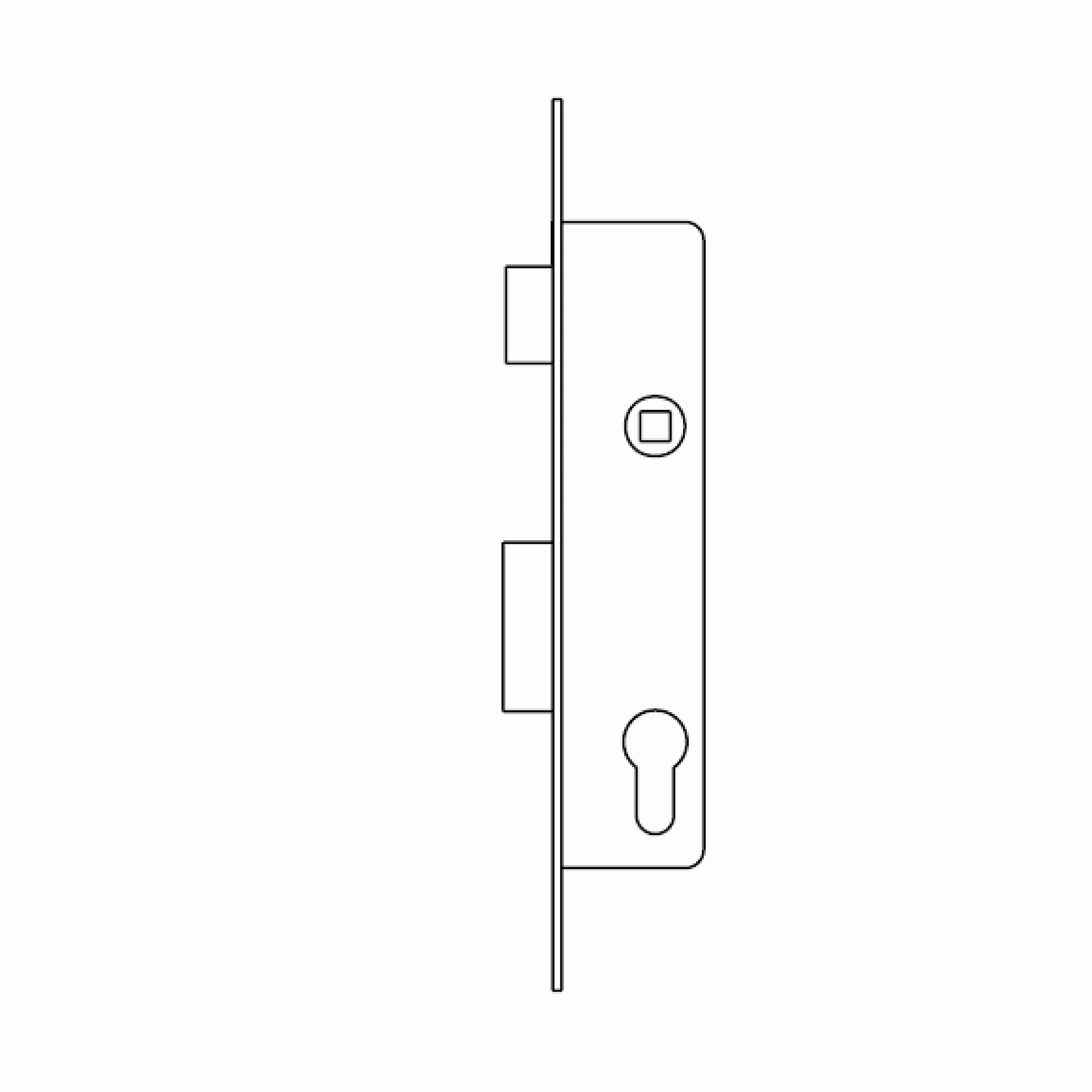 Tesa Assa Abloy 221028AI Cerradura Monopunto De Palanca Deslizante Para Perfiles Metálicos Inoxidable Entrada 20 mm 2210