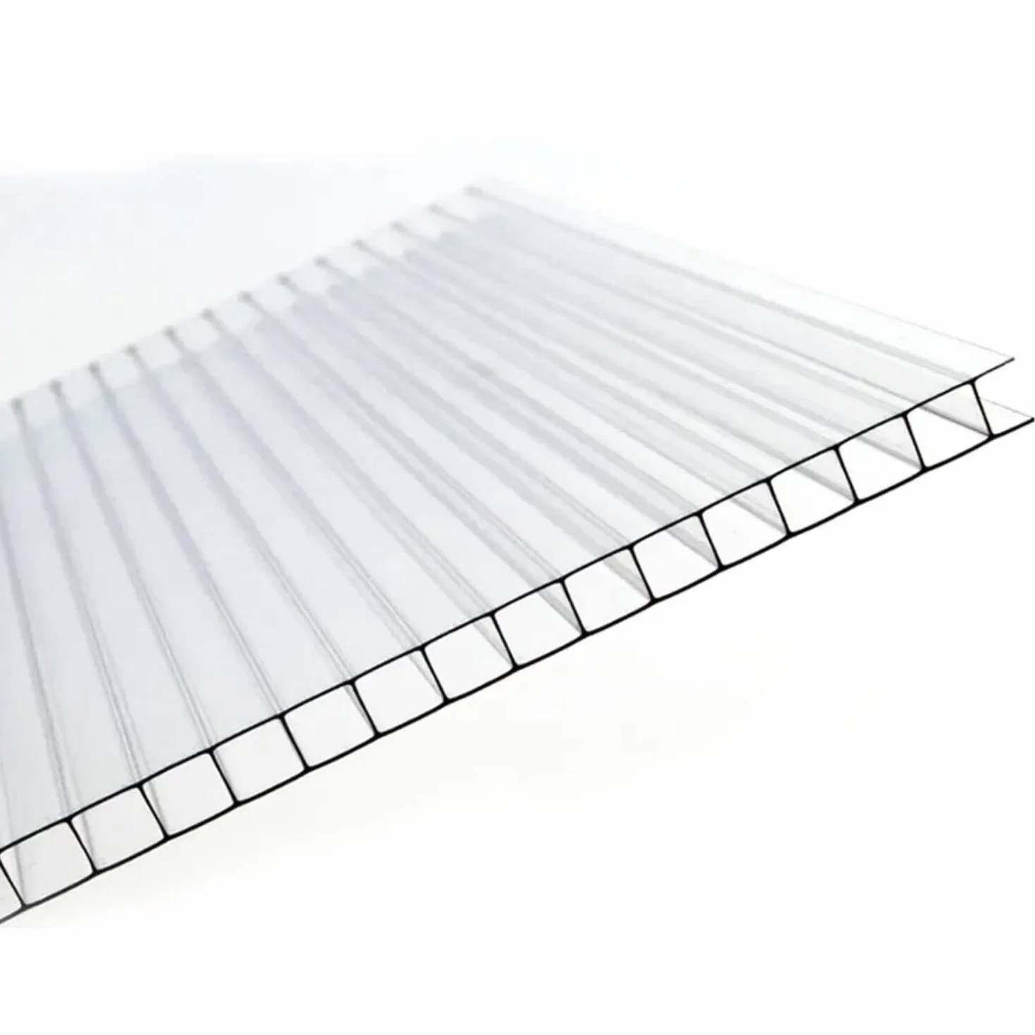 AtHaus® Placas alveolares de policarbonato - Corte a medida - 875 x 697 mm - Grosor 6 mm - Transparentes, resistentes a los rayos UV y a la intemperie - Placa de doble pared para invernadero