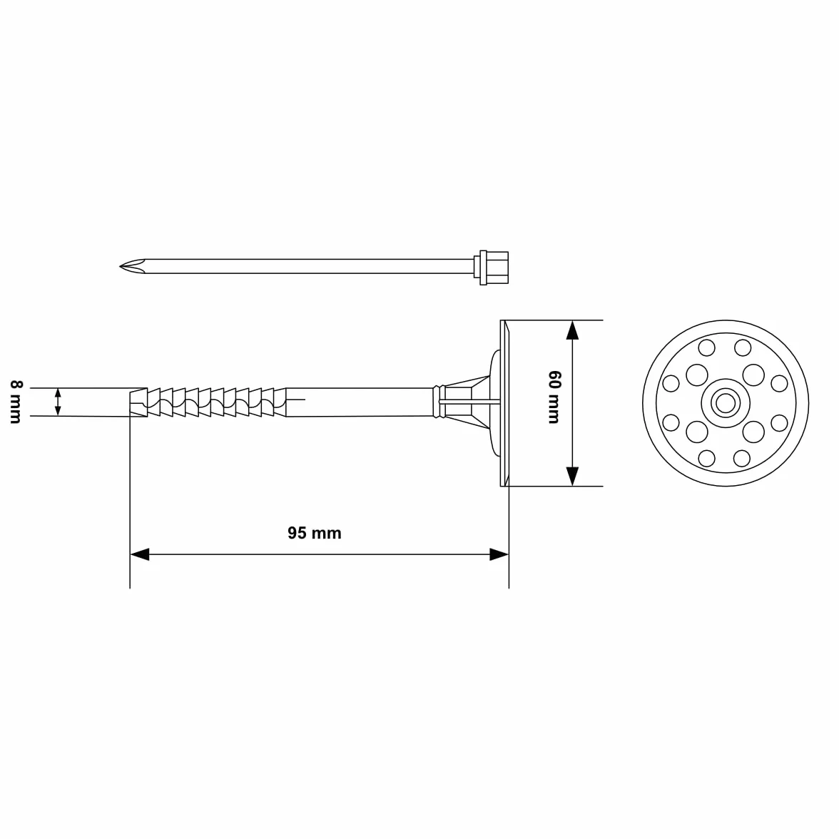 KLIMAS 200 Plato tacos LTX – Tacos aislantes 8 x 95 mm Aislamiento Térmico)
