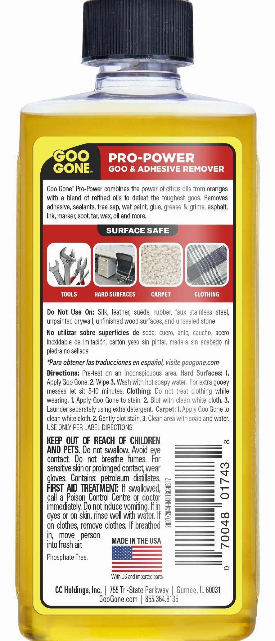 Goo Gone - Pro-Power - Limpiador eficaz, seguro para las superficies, sin olores agresivos. Se puede utilizar en herramientas y maquinaria. 236,6 ml