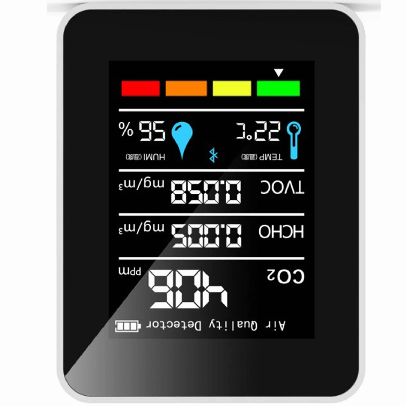 Detector CO2 5 en 1 Portátil con HCHO TVOC Temperatura Humedad para Hogar Oficina a Pilas