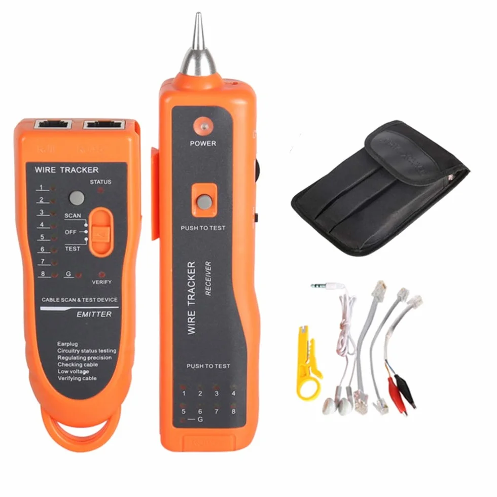 Probador de Cable Buscador de Líneas Rastreador de Cables Detector RJ11 RJ45 Cat5 Cat6