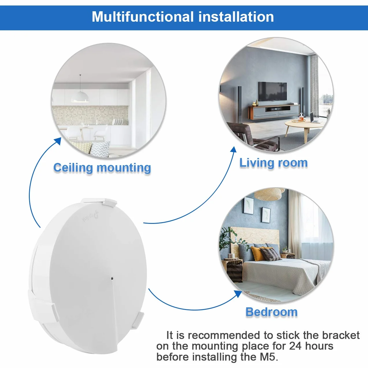 Soporte de Pared VHB Adhesivo para TP-Link Deco M5 y P7 Sistema WiFi de Malla para Todo el Hogar - Montaje Fuerte (Paquete de 3)