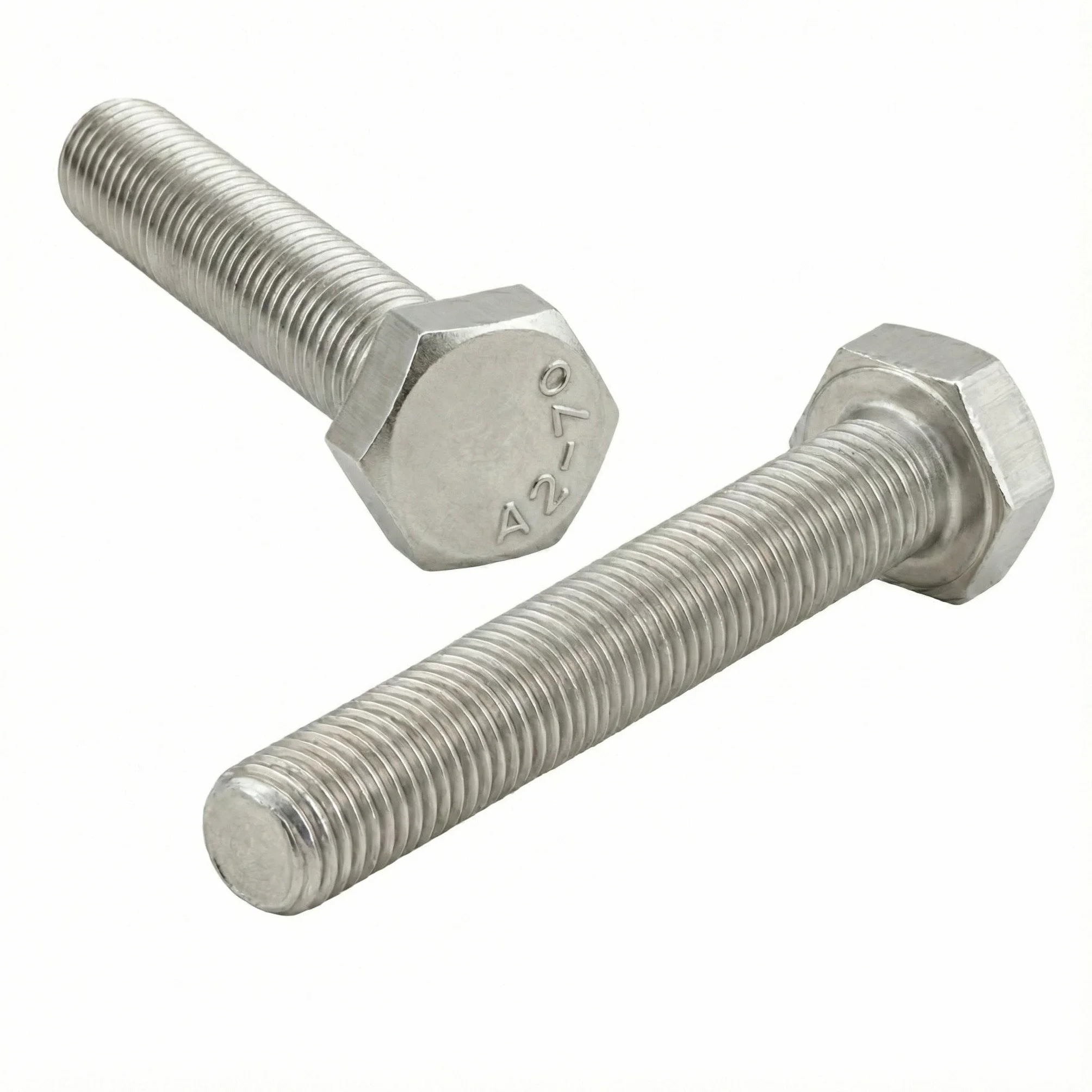 Tornillos de acero inoxidable M16x70 mm con rosca completa, cabeza hexagonal (M16 x 70) - Acero inoxidable A2 (304) - Tornillo de cabeza H (TH) - DIN 933: LOTE DE 10 piezas