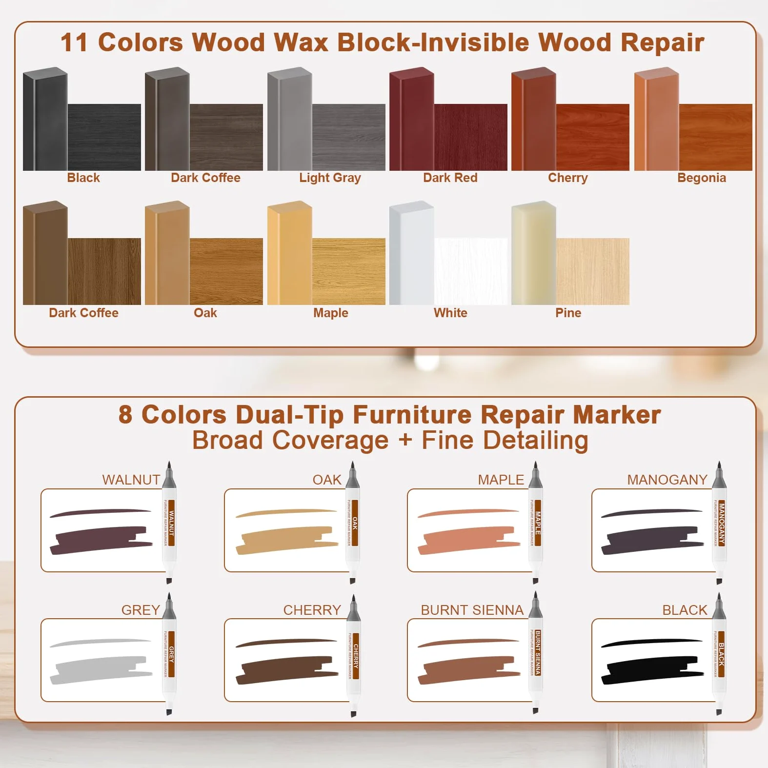 Reparación de laminados, juego de reparación de suelos de vinilo, cera dura, juego de reparación de madera, masilla de madera, agujeros, reparación de arañazos para laminado, parqué, reparación de