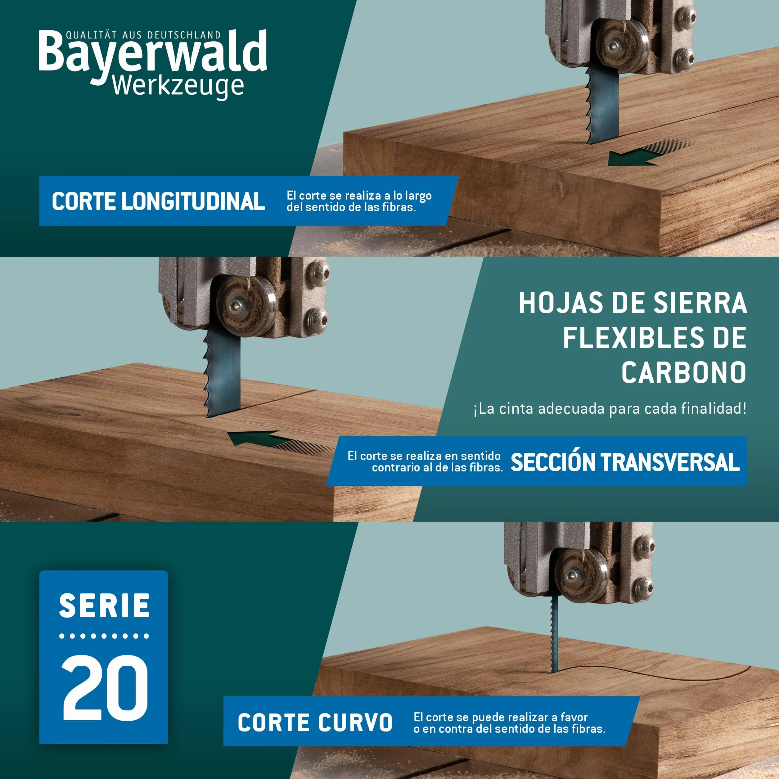 Bayerwald Uddeholm Hoja de sierra de cinta 1425 x 6 x 0,4 x 4 mm para madera Einhell
