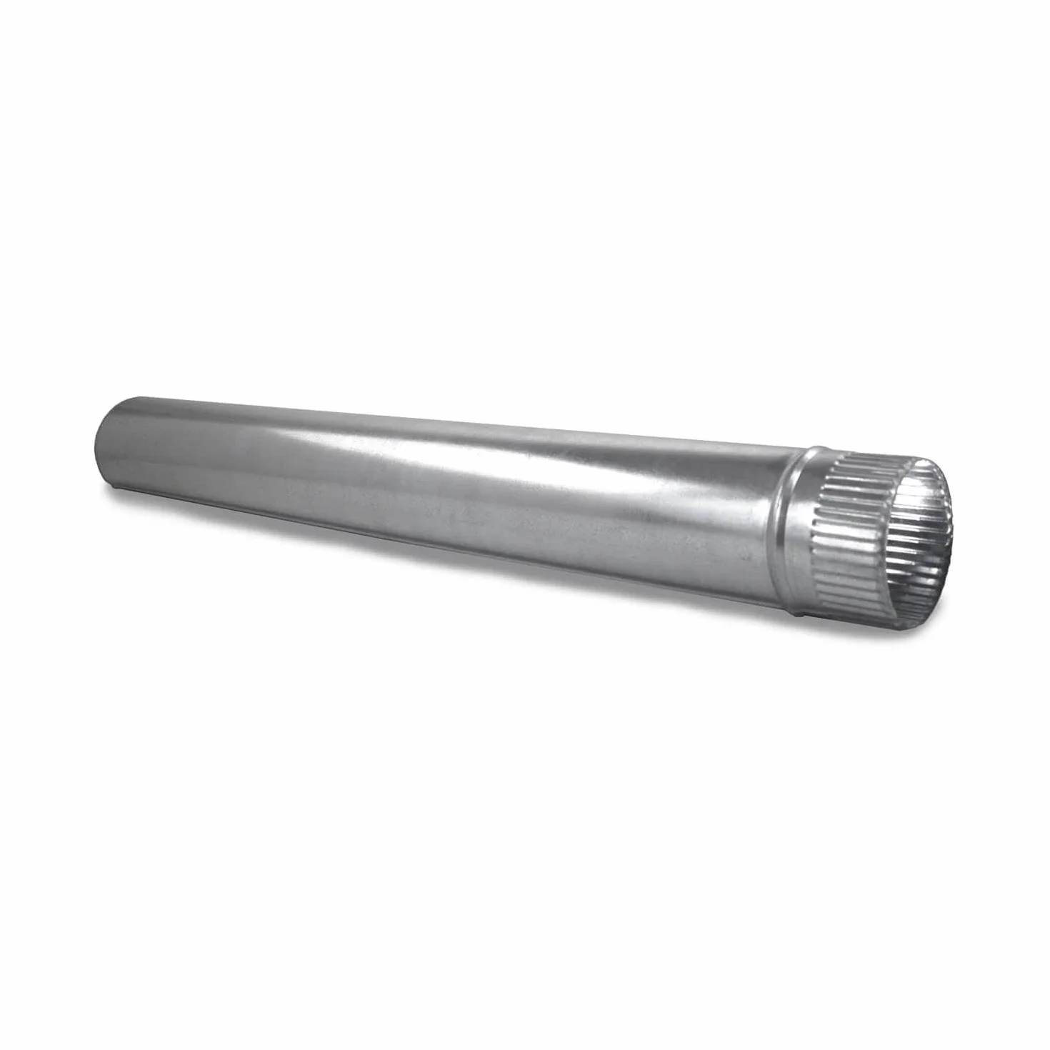 Tubo Chimenea 300mm Galvanizado 1 Metro - Estufa Leña Acero - Conducto Salida Humos Sistema Machihembrado - Ventilación - Serie Lisa