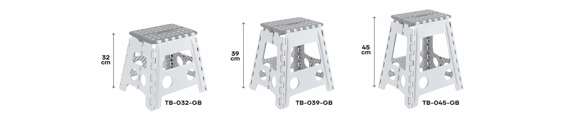 ARREGUI TB-045-GB Taburete Plegable para Cocina o Baño| Escalera Plegable Pequeña | Asiento Plegable | Banqueta Baño | Escalón Plegable para Adultos y Niños (hasta 150Kg) | 45 cm de Altura | Blanco