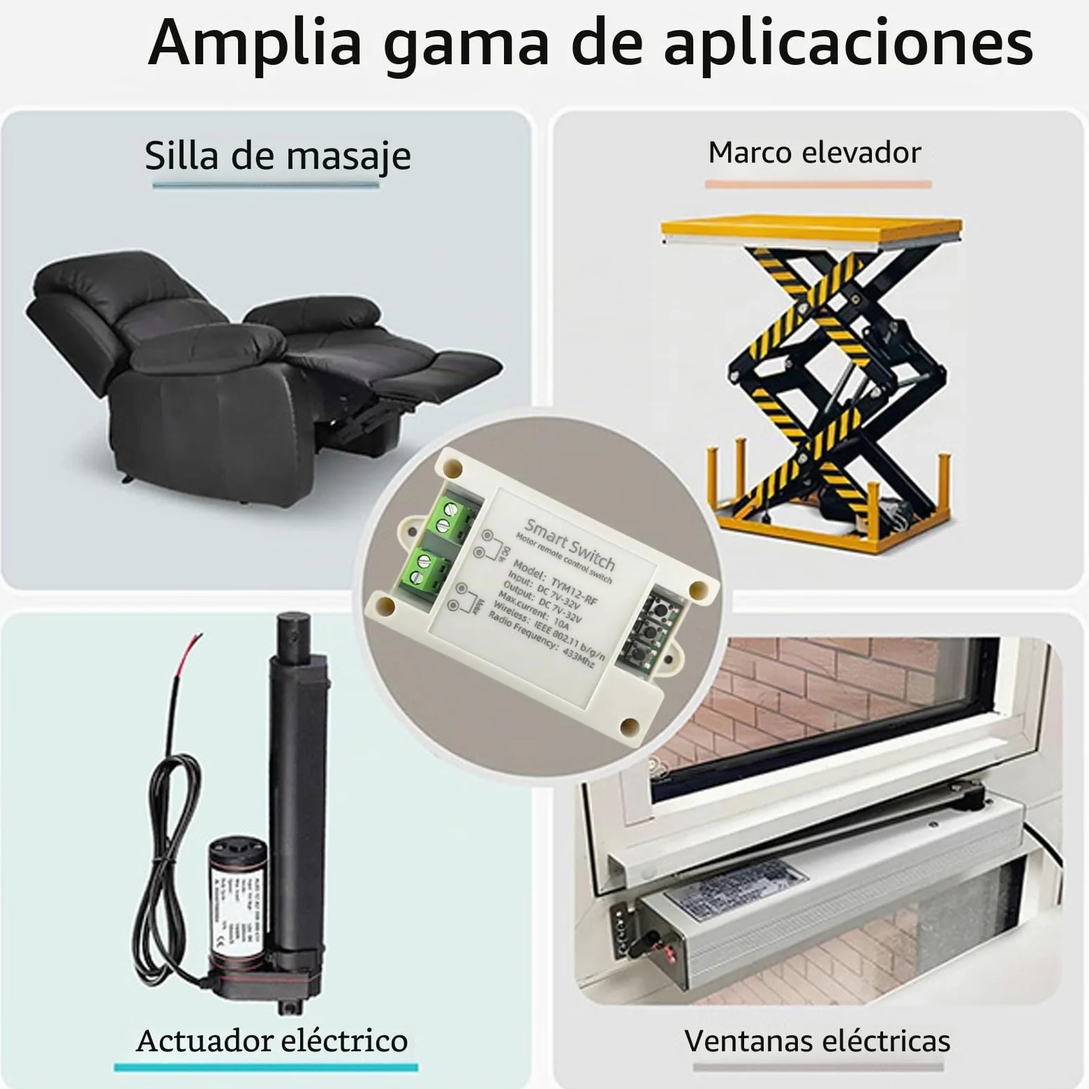 Controlador de motor de CC inalámbrico inteligente de avance y retroceso, adecuado para el control remoto de la Tuya Smart App actuador lineal de DC 7 V a 32 V y válvula solenoide