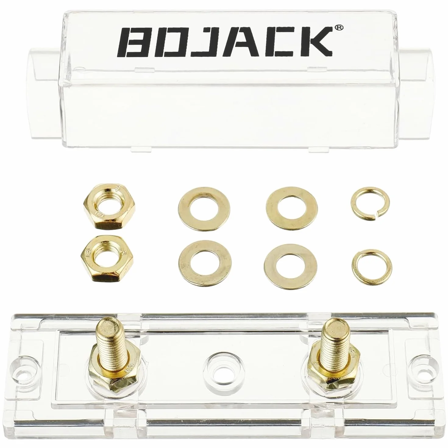 BOJACK 250A ANL Portafusibles Clear Shell y Fusibles 250 Amp 32 VDC para Sistema de Audio