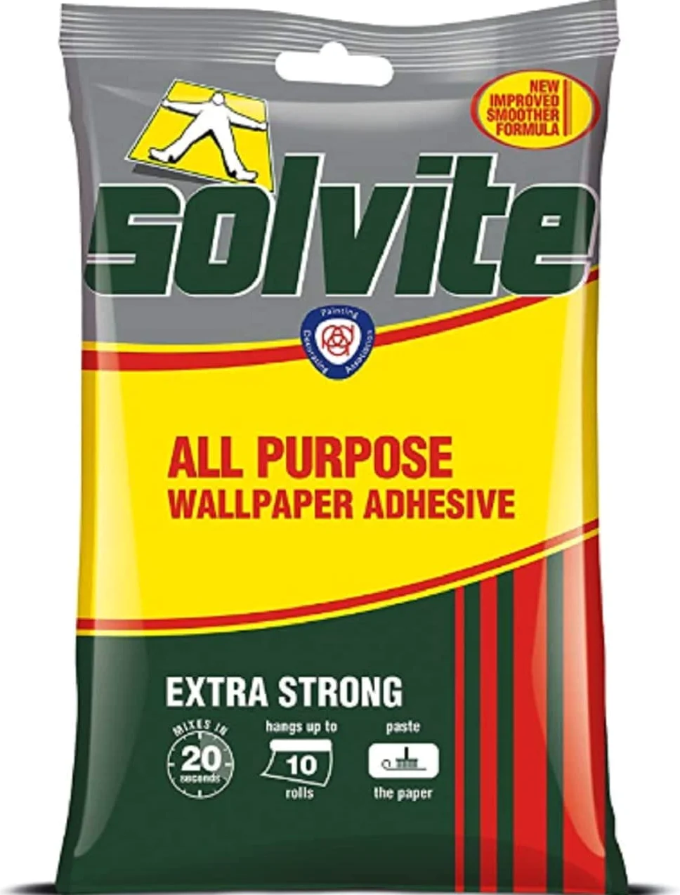 Solvite - Adhesivo extra fuerte para papel pintado (10 rollos), 185g