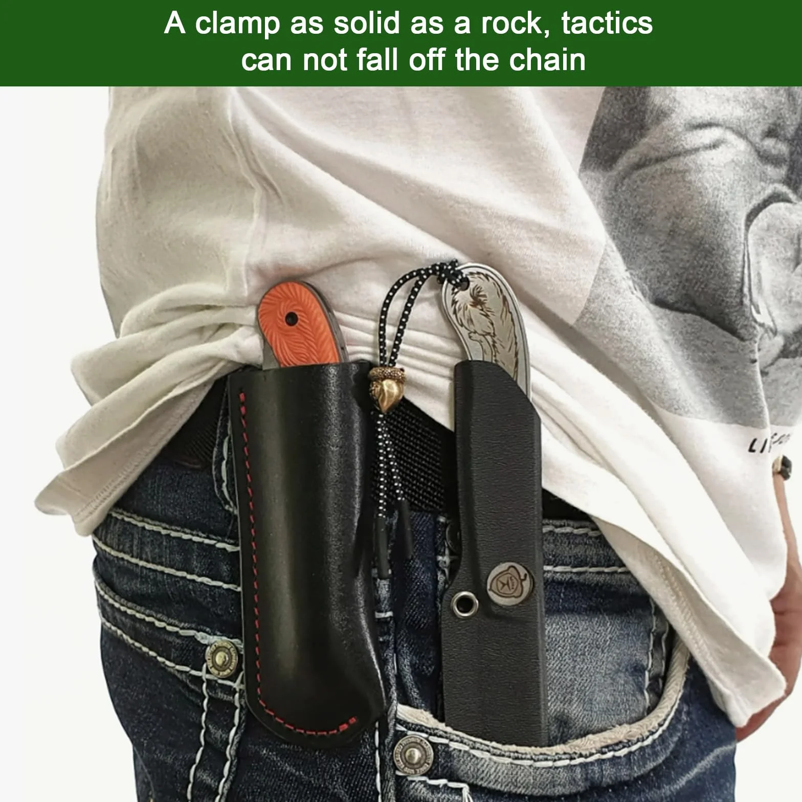 2 Juego de Fundas Kydex K con Clip para la Cintura, Clip de Acceso para Cuchillo Kydex