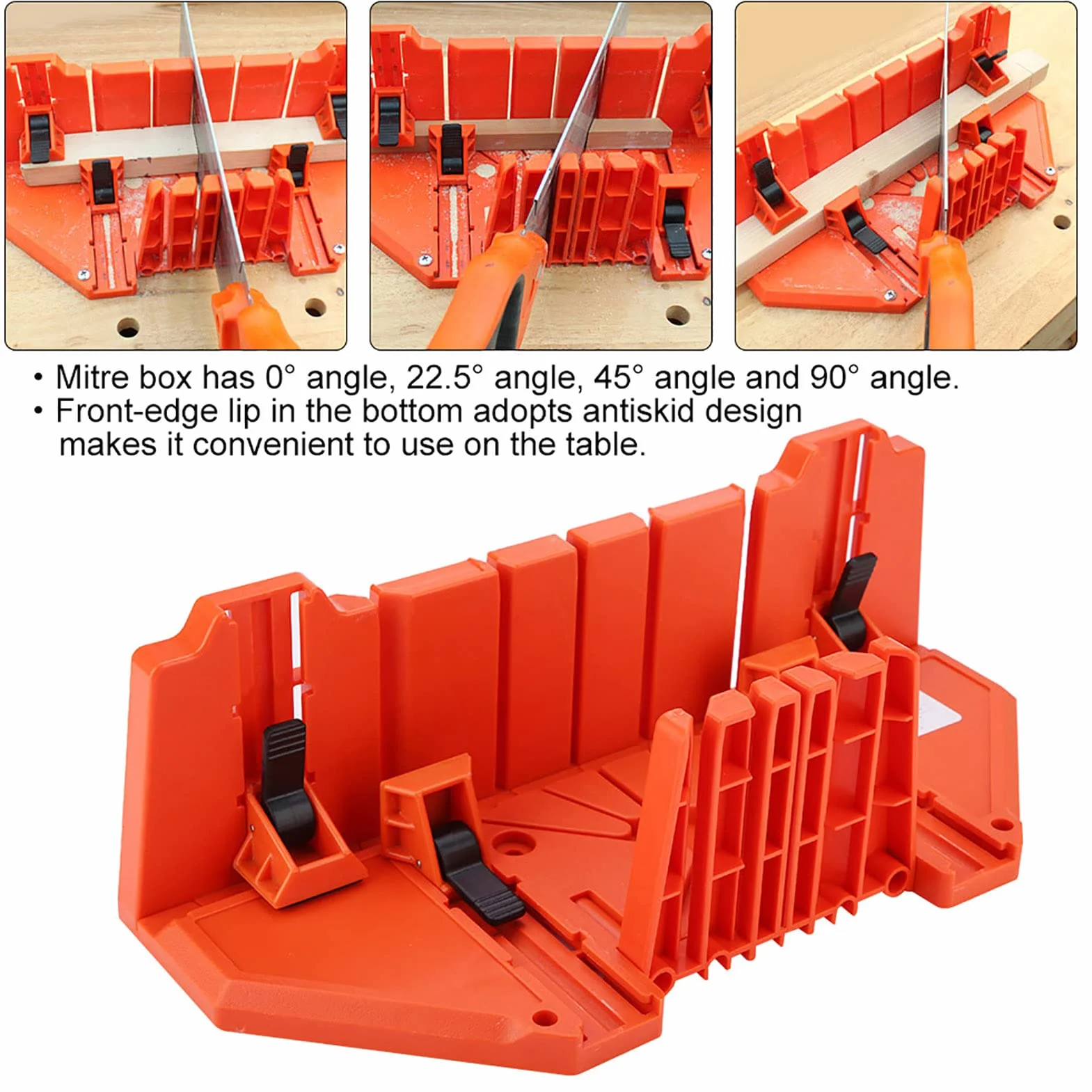 Caja de Ingletes para Sierra, Parte Posterior de Acero Reforzado para un Corte Preciso, Caja Pequeña y Pequeña, Corte Manual, Ideal para Receptáculo de Madera y Metal Blando con