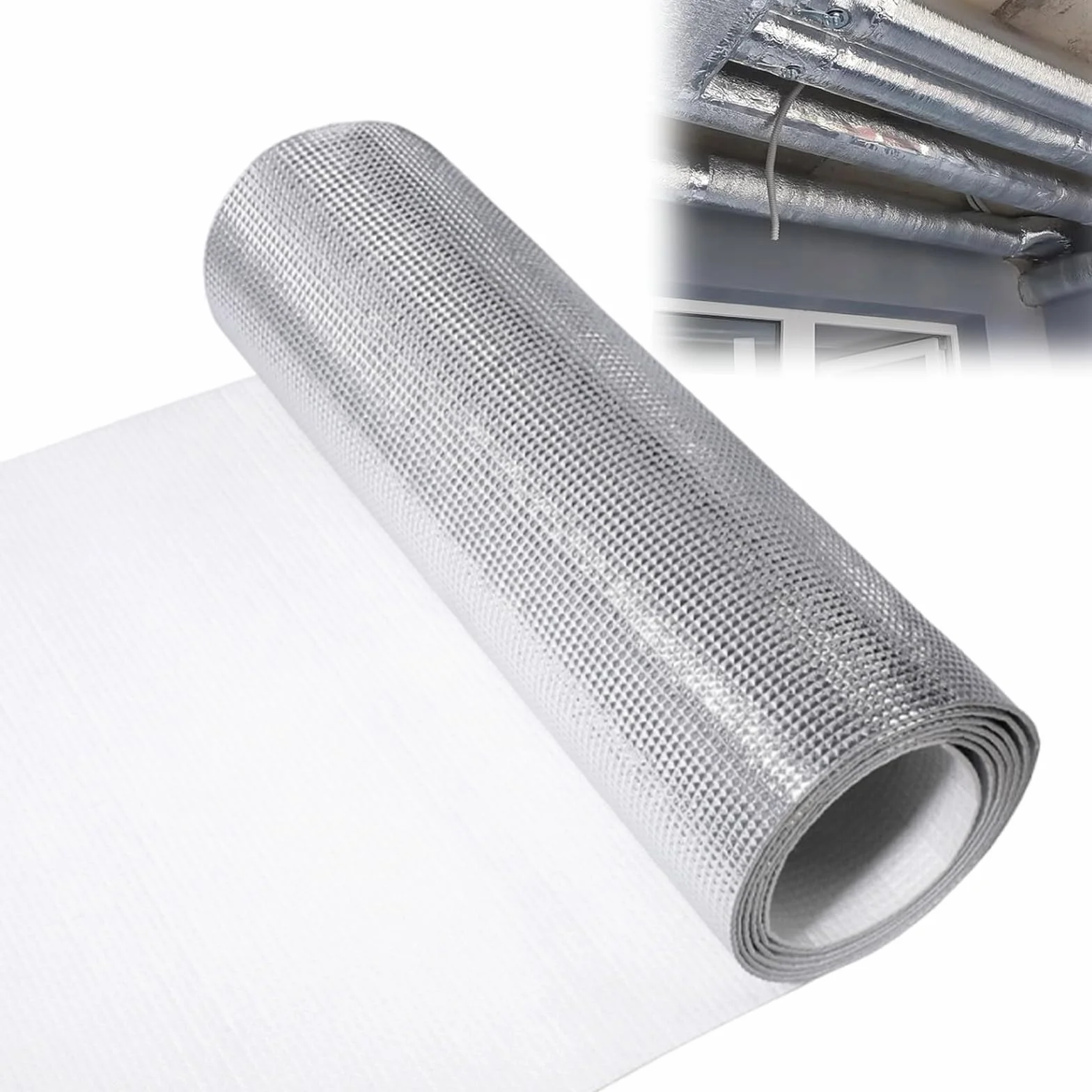Aislante Termico Autoadhesivo – 60x200cm Aislante Térmico Película & Tela Reflectante para Radiadores, Adecuado para Bobinado, Sellado & Aislamiento de Tuberías