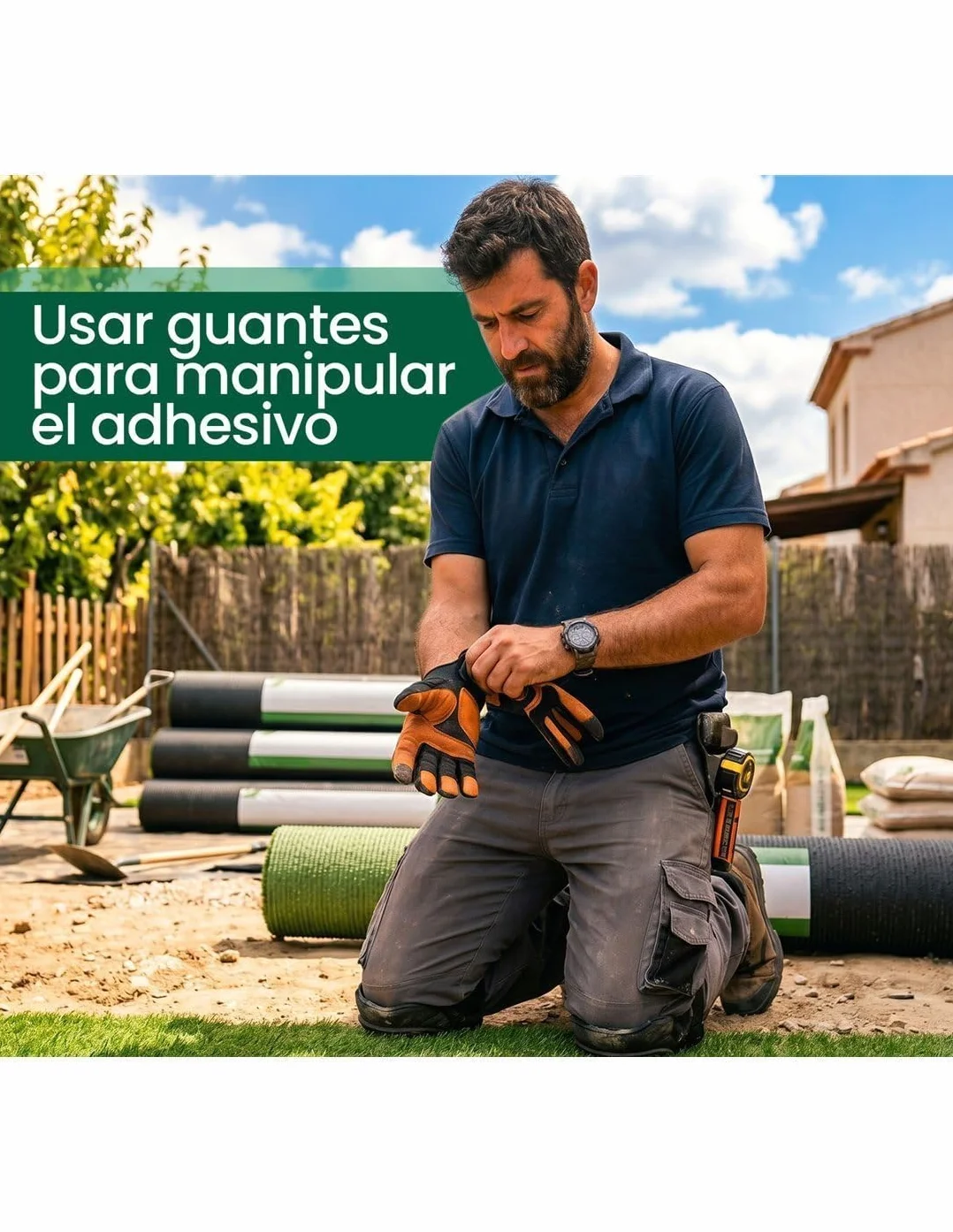JARDIN202 Adhesivo para Césped Artificial y Caucho Bicomponente 11 Kg Alta Fijación