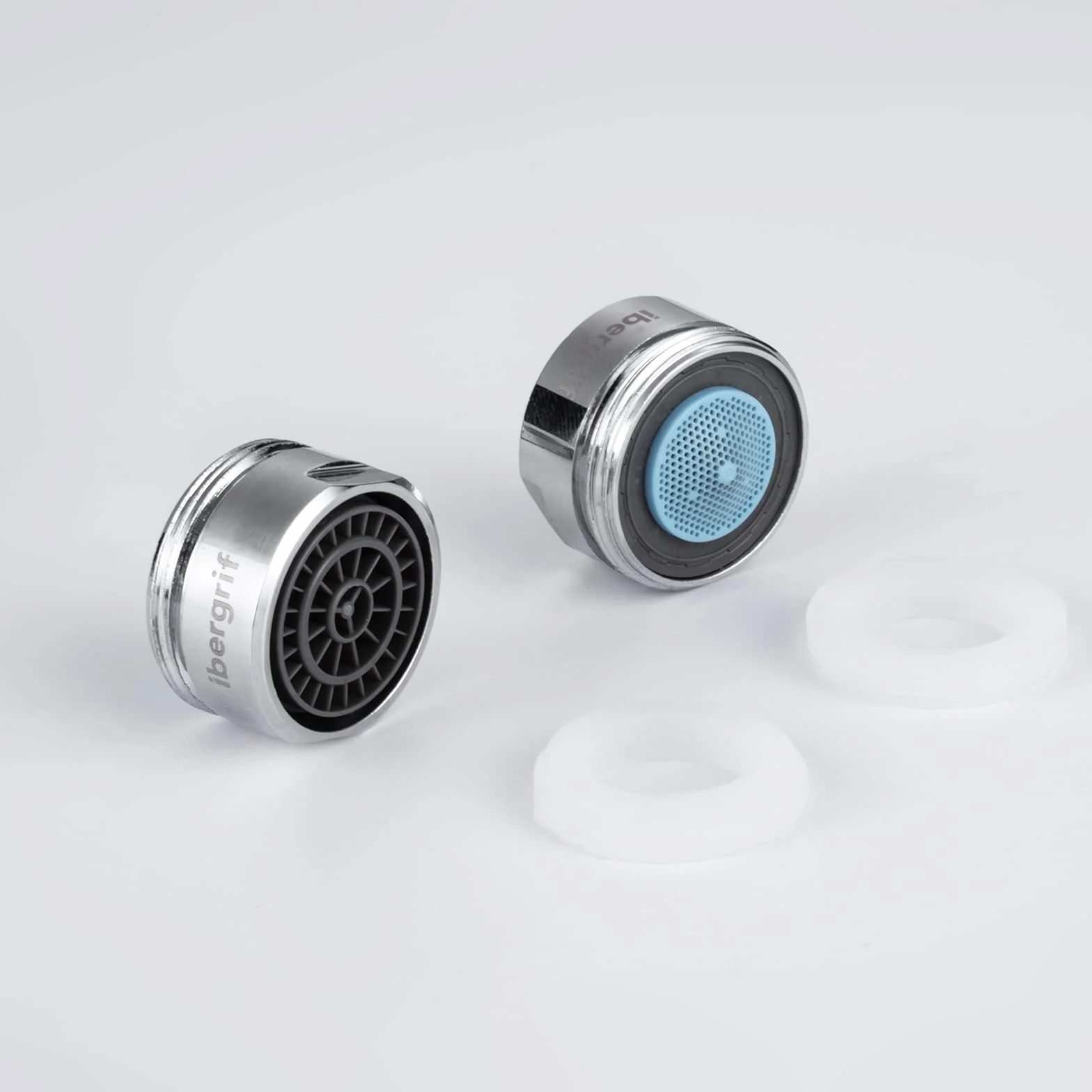 Ibergrif M91005 6 Piezas Aireador Grifo M24, Filtro Grifo de Lavabo de Cocina, Carcasa de Latón y Filtro de ABS, Incluye 8 Juntas y 1 Llave Inglesa, Plata