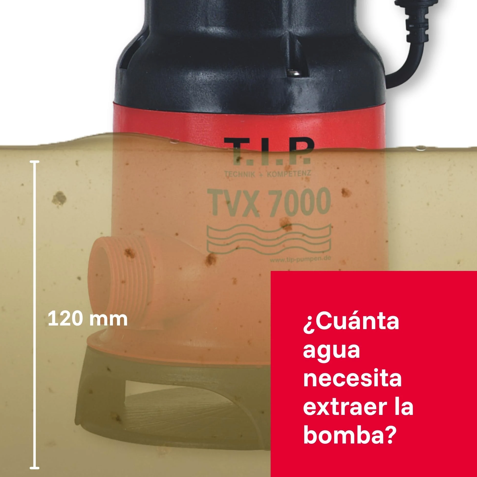 T.I.P. 30268 Bomba de inmersión para aguas residuales TVX 7000