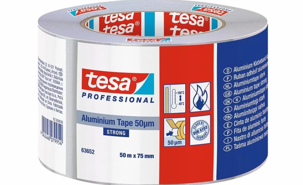 TESA 50565-00002-01 - Cinta de Aluminio 50 micras - 25m x 50mm con protector