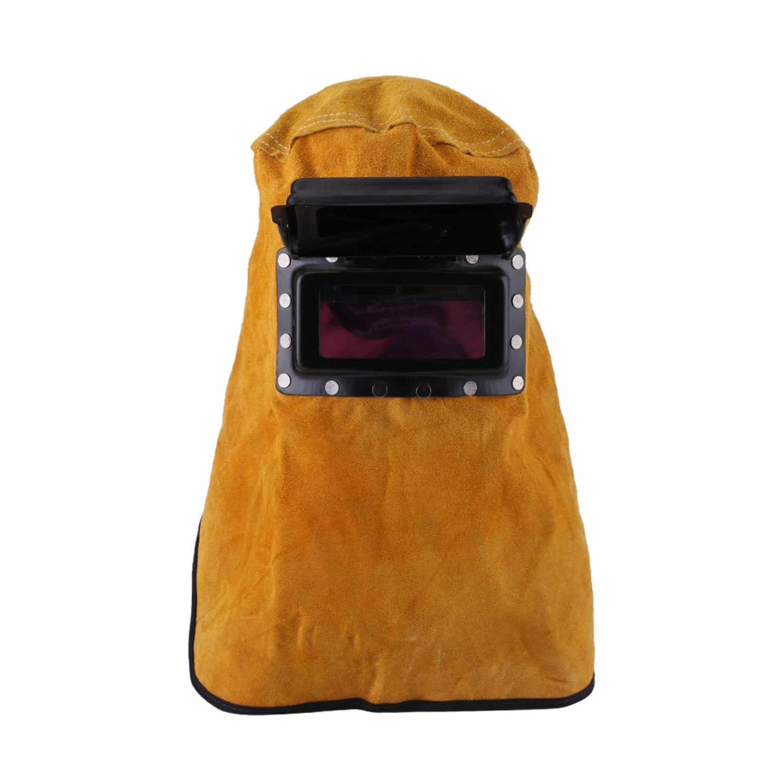 Casco de Soldadura Eujgoov Casco de Soldadura Oscurecedor con Lente Máscara Protectora de Soldadura de Cuero para Trabajadores de Soldadura