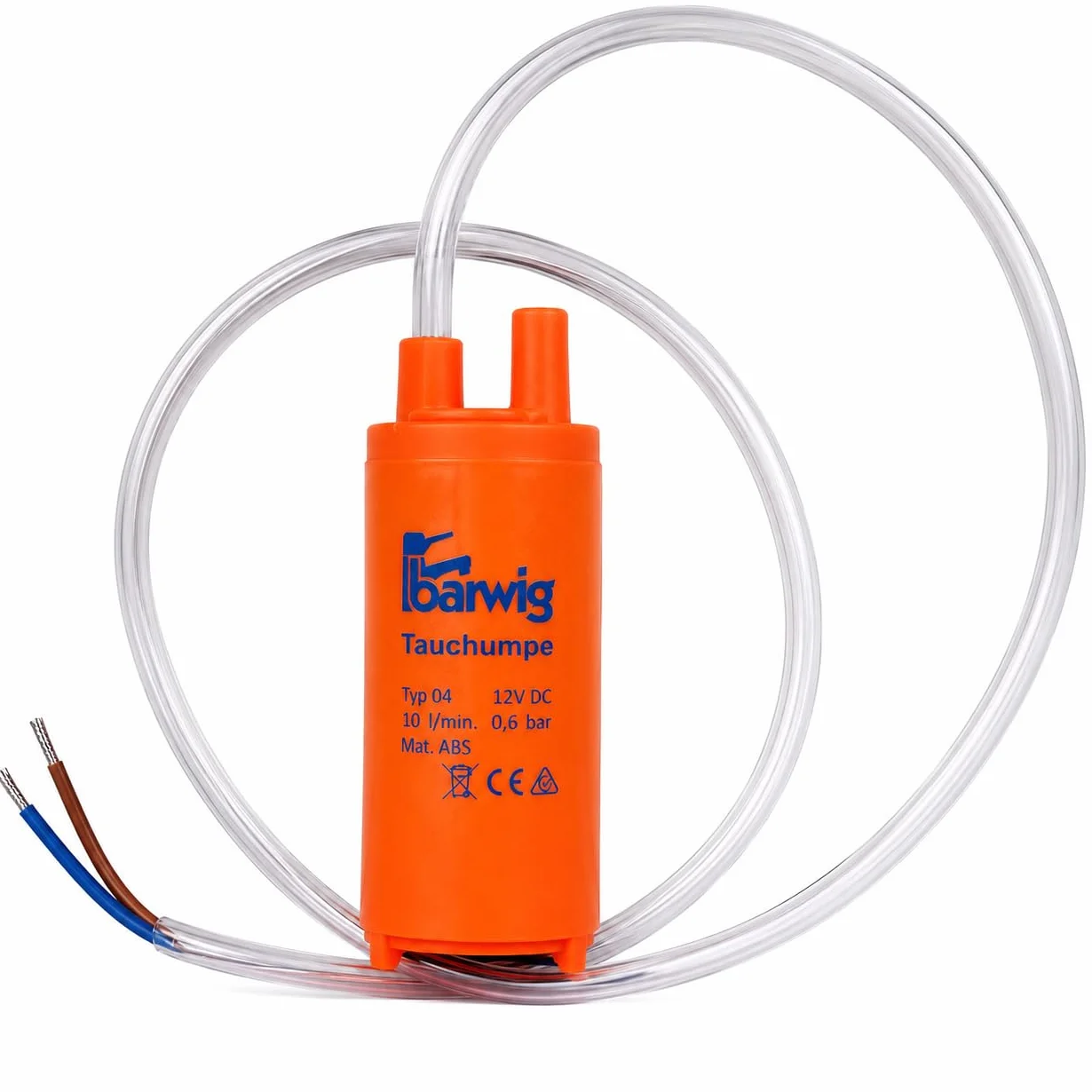 Bomba Sumergible BARWIG 12V 10L/min para Camper y Caravana | Bomba de Agua Silenciosa para Fregadero, Ducha y Depósito | Bajo Consumo | Fabricada en Alemania